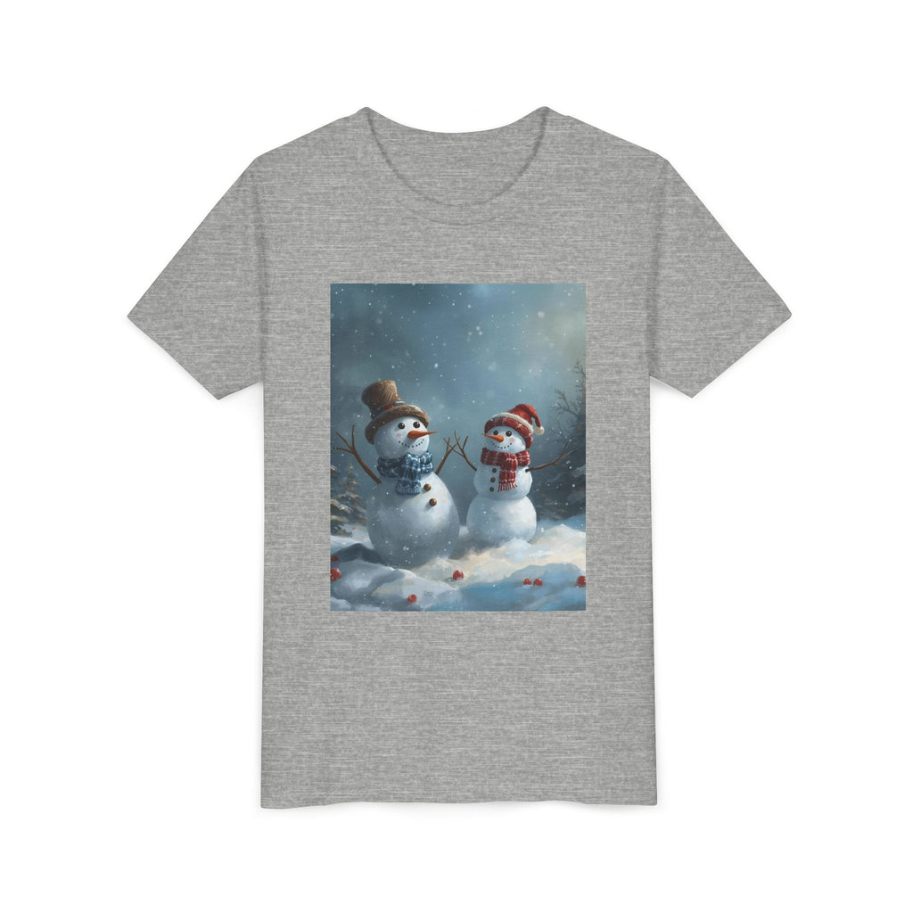 Youth Christmas Snowman Tee, Winter T-Shirt, Christmas Gift, Holiday Apparel, Kids Winter Wear, Cute Snowman Design