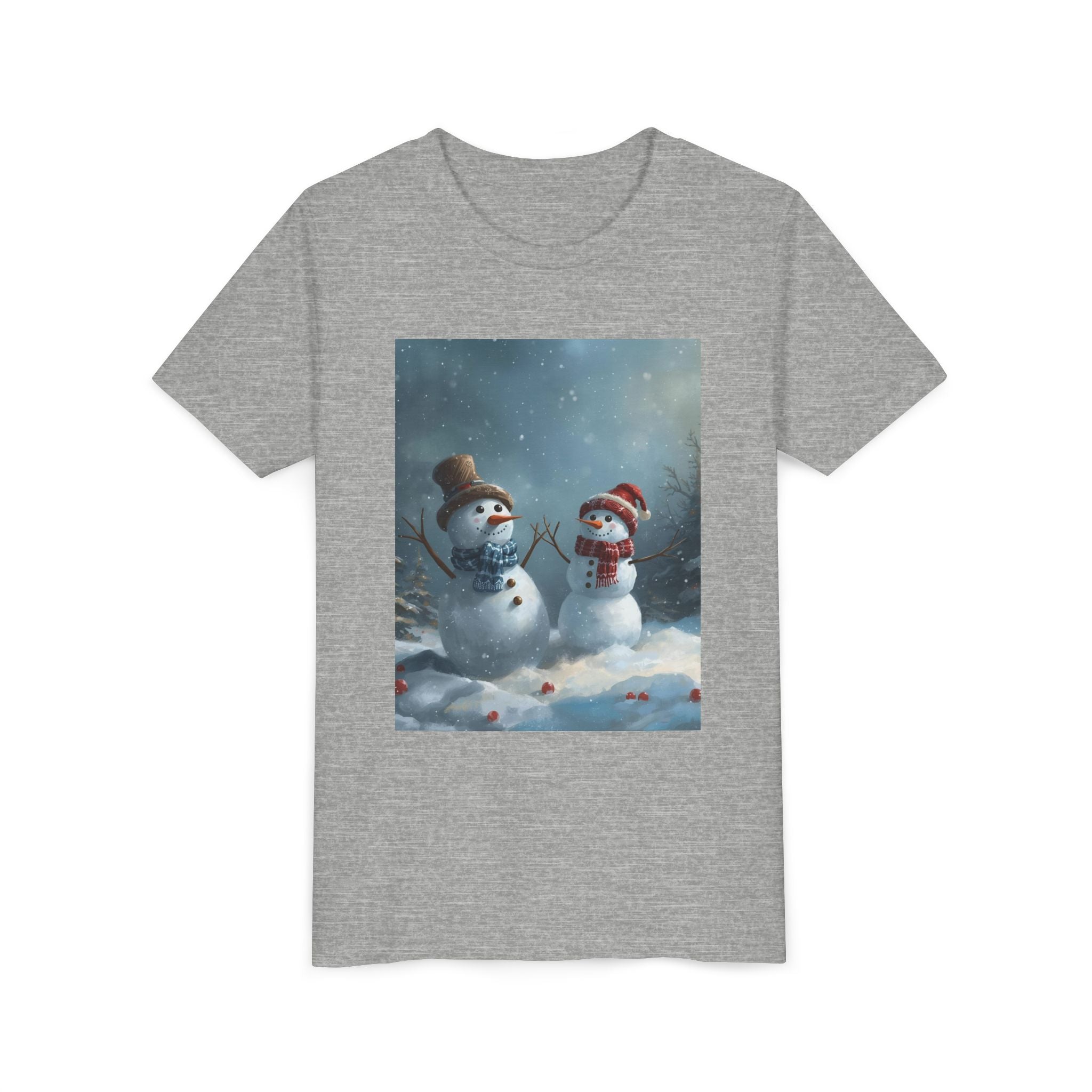 Youth Christmas Snowman Tee, Winter T-Shirt, Christmas Gift, Holiday Apparel, Kids Winter Wear, Cute Snowman Design