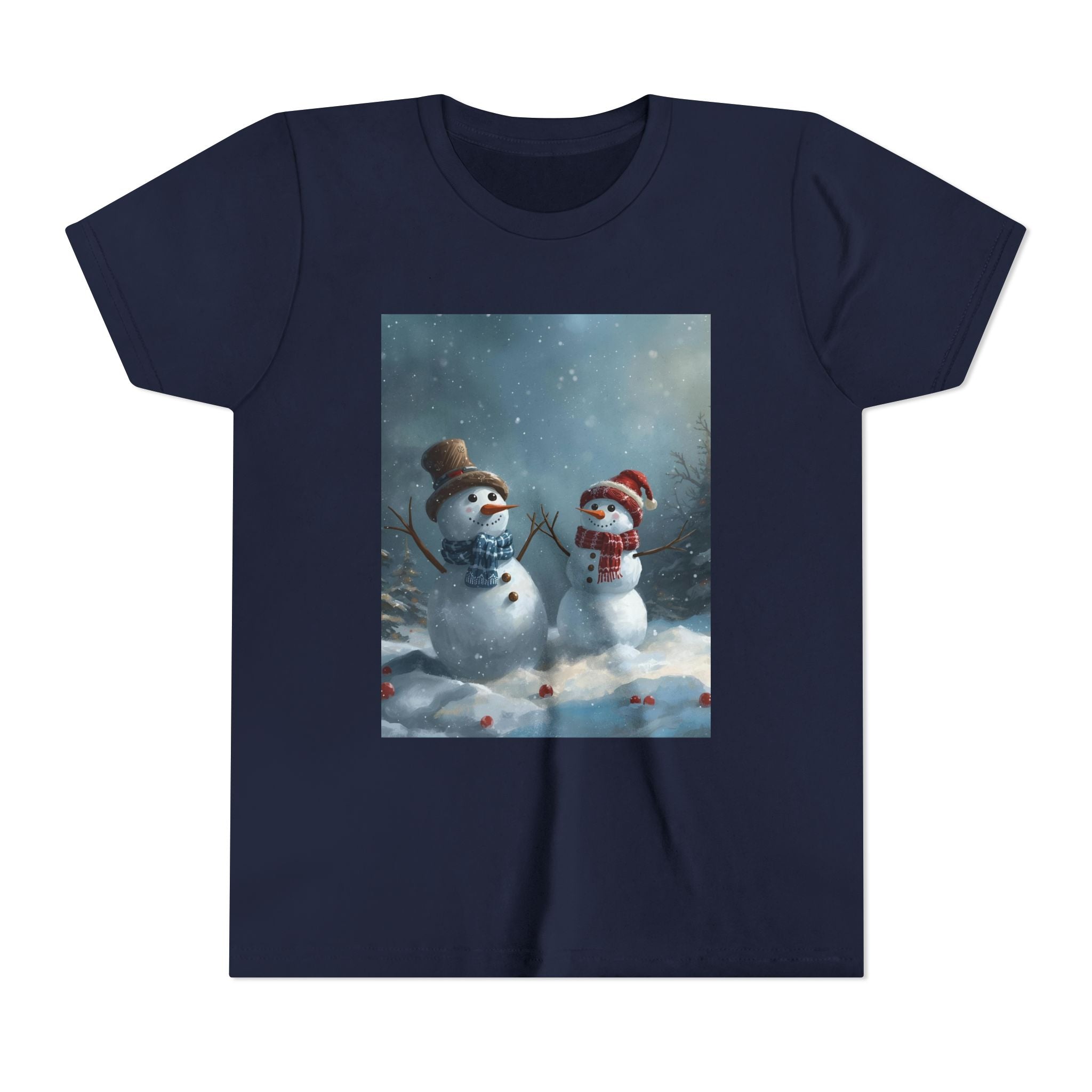 Youth Christmas Snowman Tee, Winter T-Shirt, Christmas Gift, Holiday Apparel, Kids Winter Wear, Cute Snowman Design