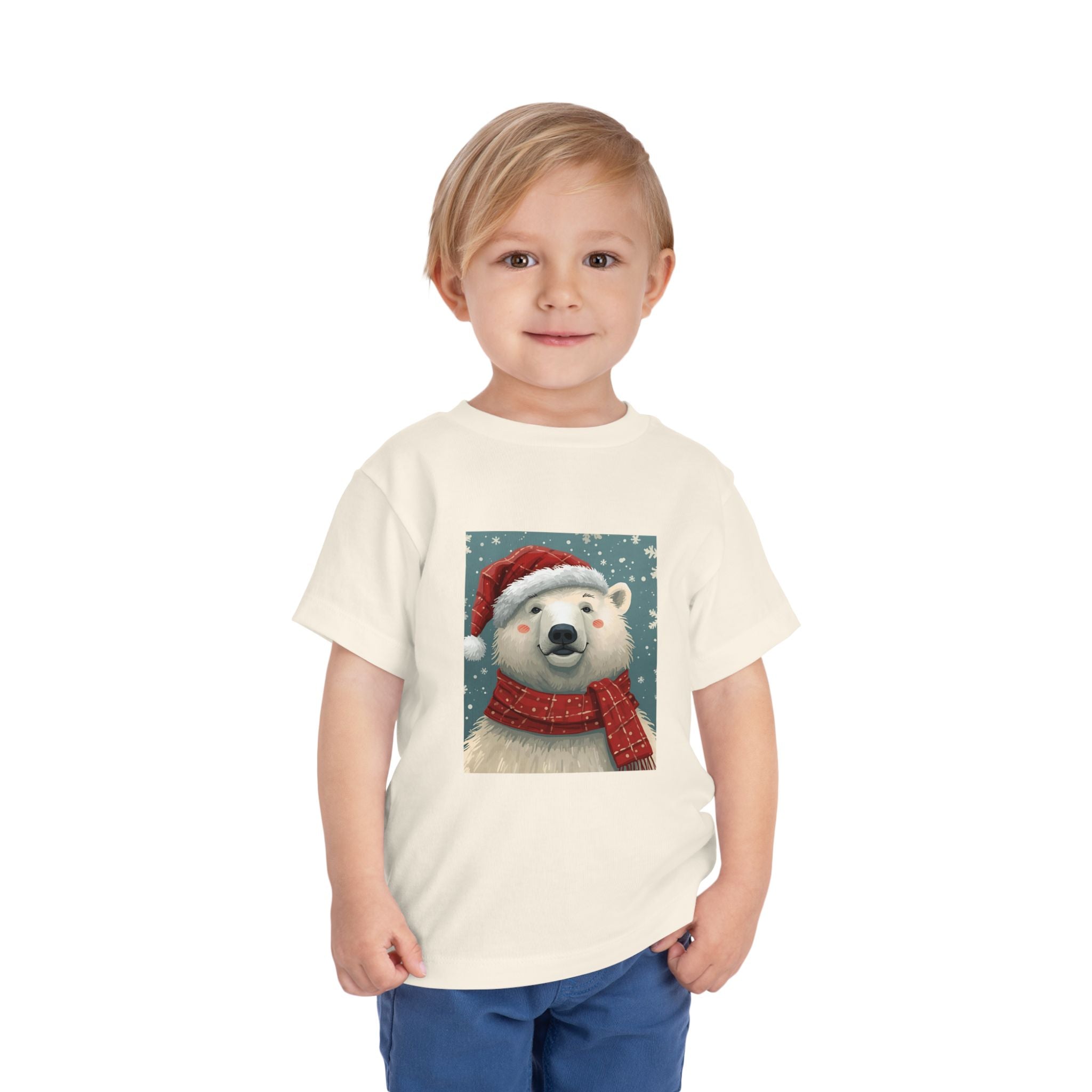 Adorable Holiday Polar Bear Toddler Tee, Christmas Gift, Cute Winter Shirt, Kids Fashion, Seasonal Apparel