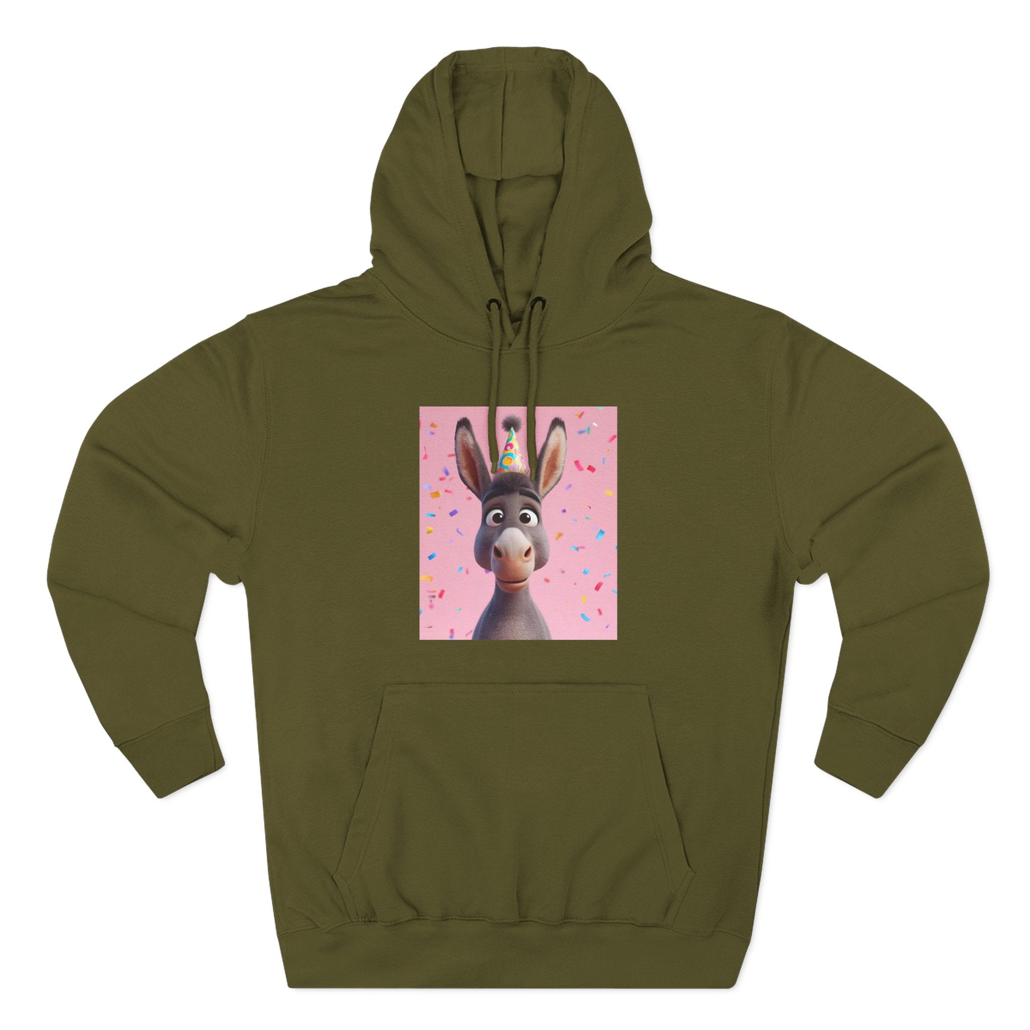 Donkey Birthday Three-Panel Fleece Hoodie