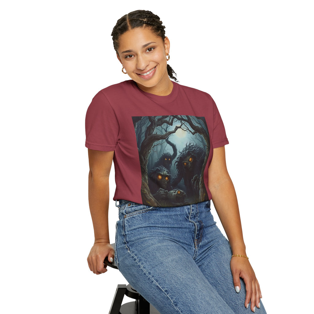 Spooky Mysterious Forest Graphic T-Shirt, Unisex Tee, Nature Lover Gift, Halloween Apparel, Unique Artwear