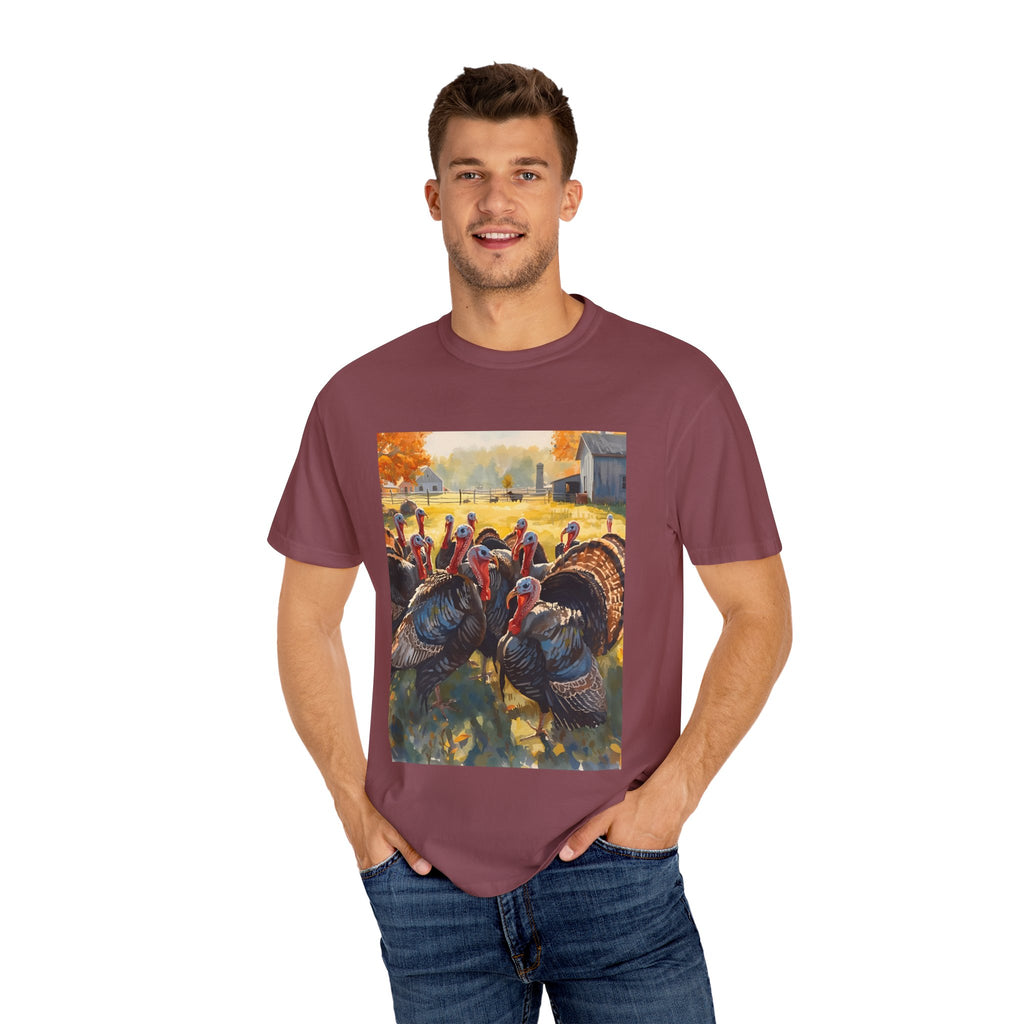 Thanksgiving Turkey T-shirt, Fall Apparel, Unisex Casual Tee, Funny Turkey Shirt, Autumn Wardrobe Essential