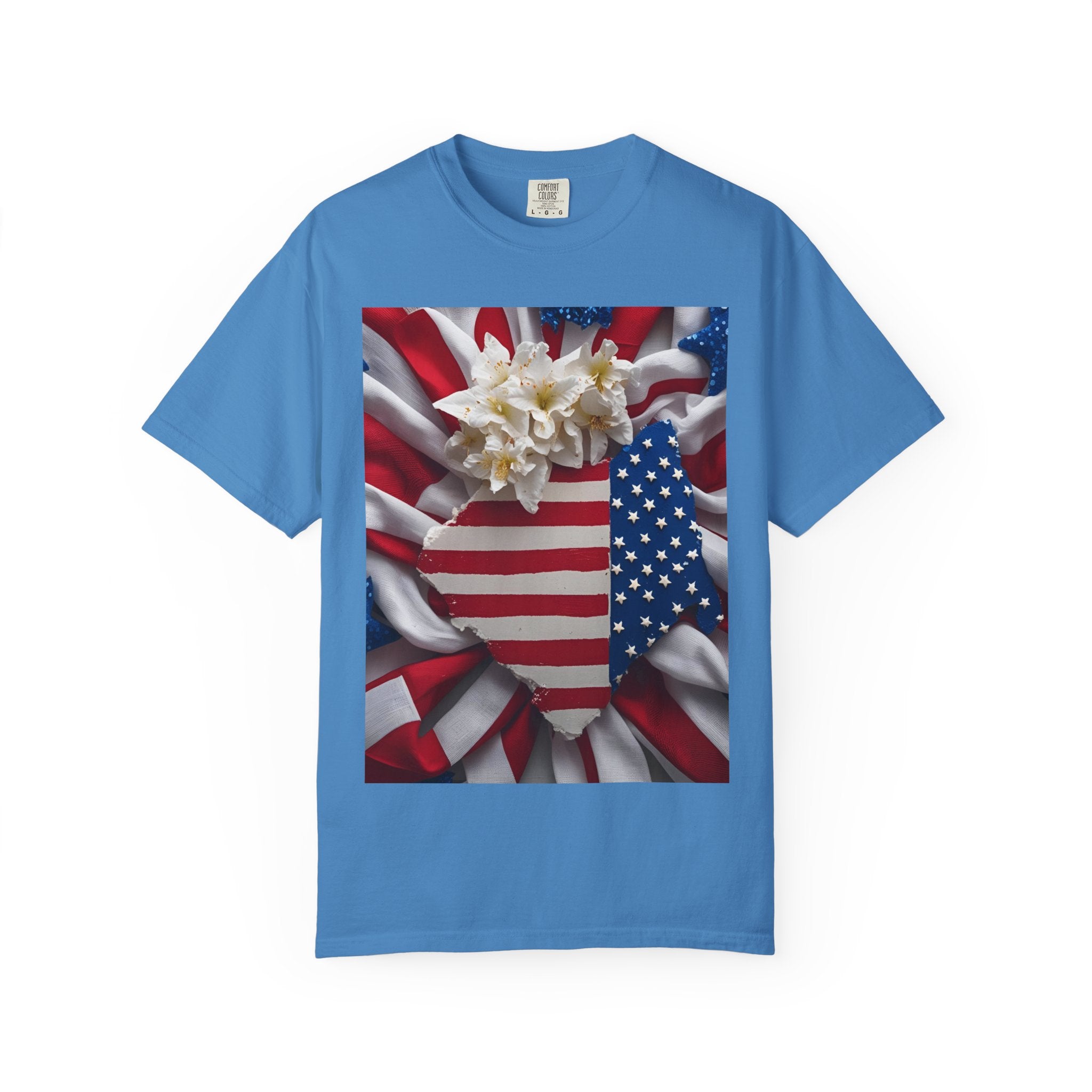 Patriotic Heart T-shirt for Festive Celebrations, 4th of July Apparel, Unisex Graphic Tee, American Pride Shirt, Independence Day Gift