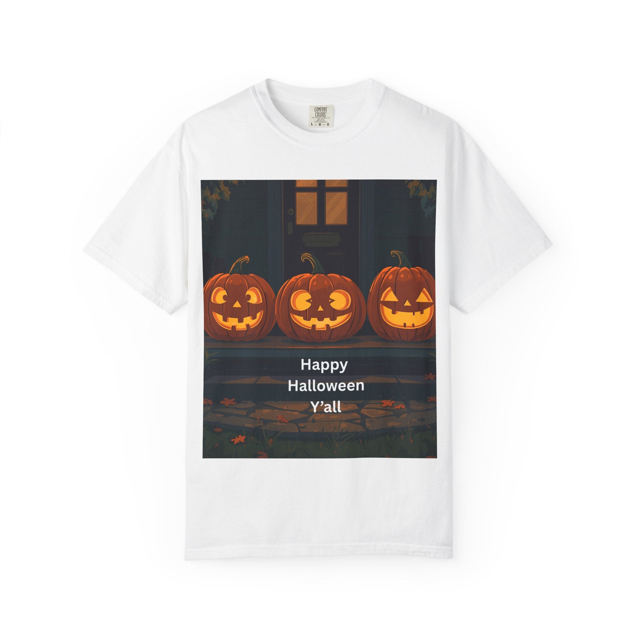 Happy Halloween Unisex T-Shirt, Spooky Season Apparel, Halloween Costume, Fall T-Shirt, Pumpkin Design Shirt, Y'all Graphic Tee