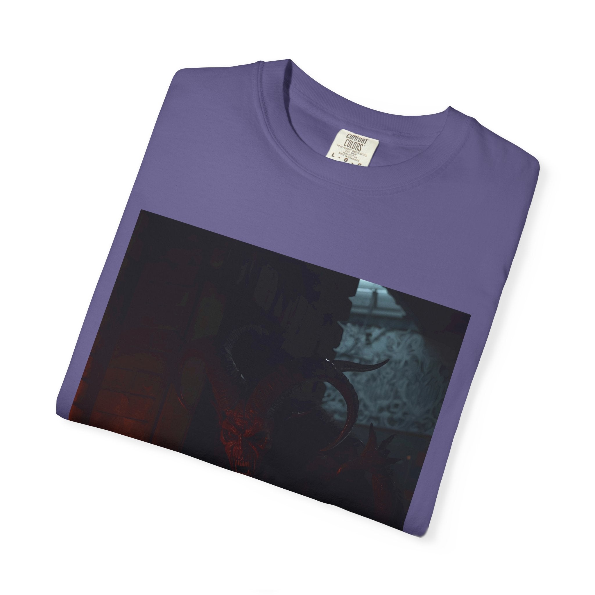 Spooky Halloween Pumpkin Shadow Unisex Garment-Dyed T-shirt