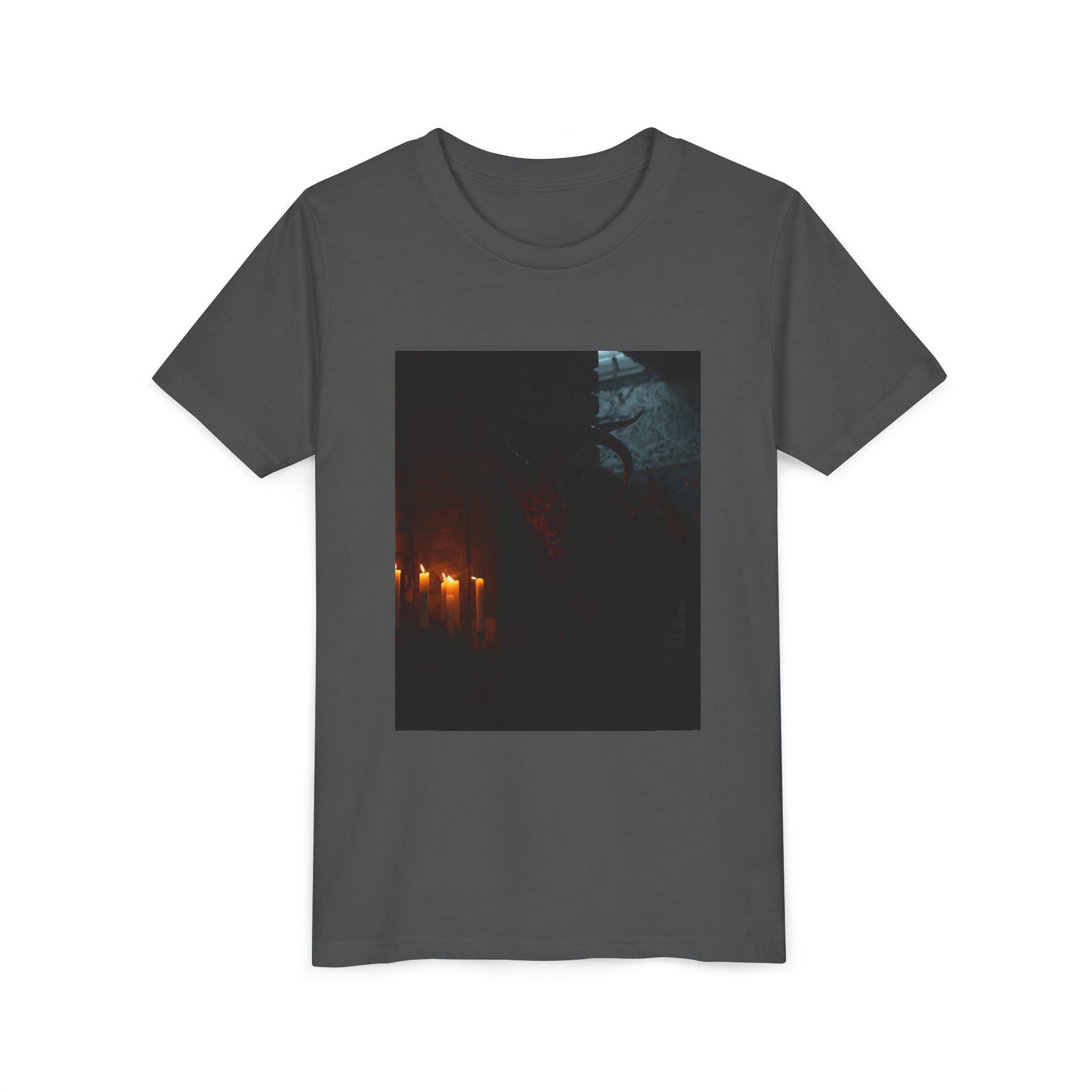 Spooky Halloween Pumpkin Shadow Youth Short Sleeve Tee