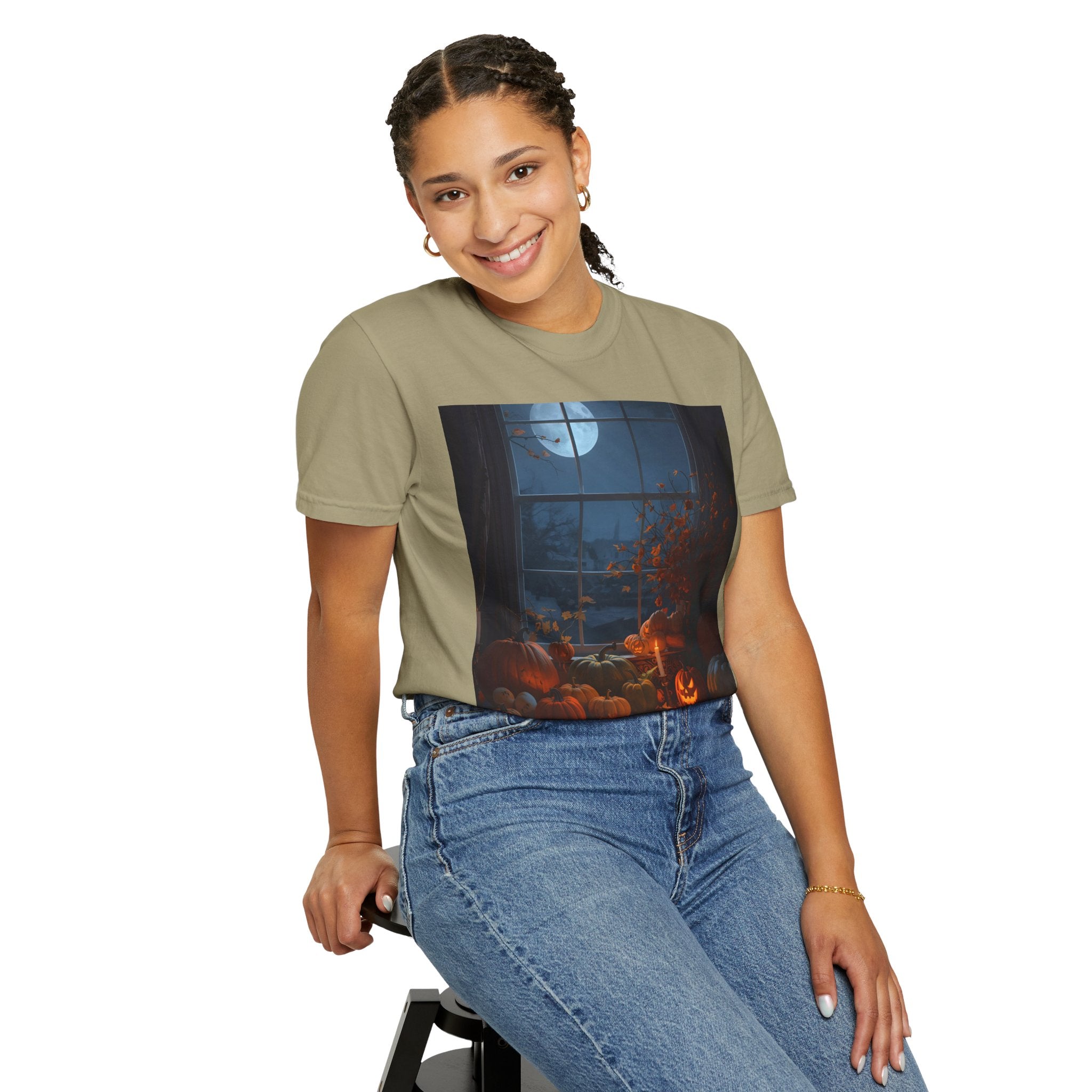 Spooky Autumn Pumpkin Vibes Halloween T-Shirt, Casual Fall Tee, Unisex Graphic Shirt, Pumpkin Lover Gift, Cozy Seasonal Apparel