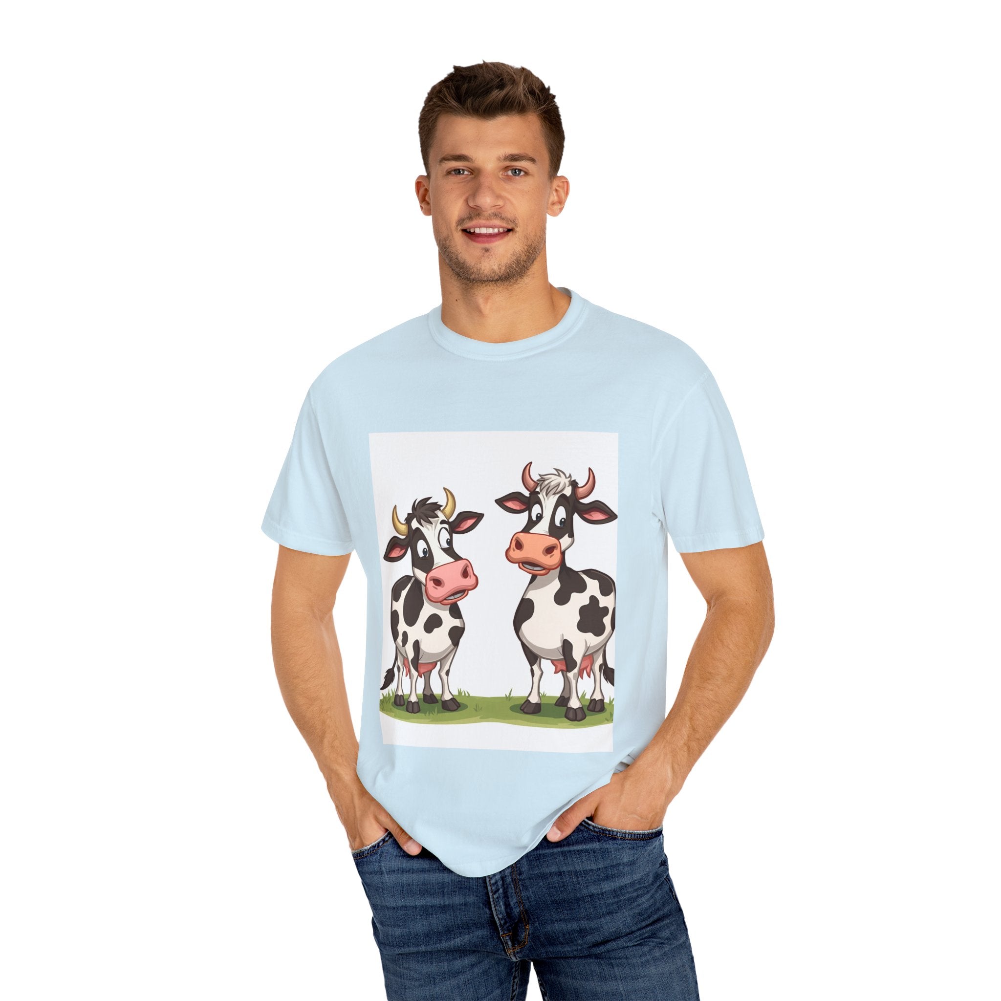 Cute Cows Unisex T-Shirt, Cute Cow Graphic Tee, Animal Lover Gift, Casual Wear, Birthday Present, Fun Farm Shirt