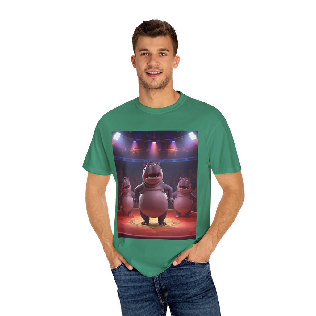 Fun Hippo Performance T-Shirt, Unisex Cotton Tee, Cartoon T-shirt, Gift for Kids, Animal Lover Shirt, Birthday Party Apparel