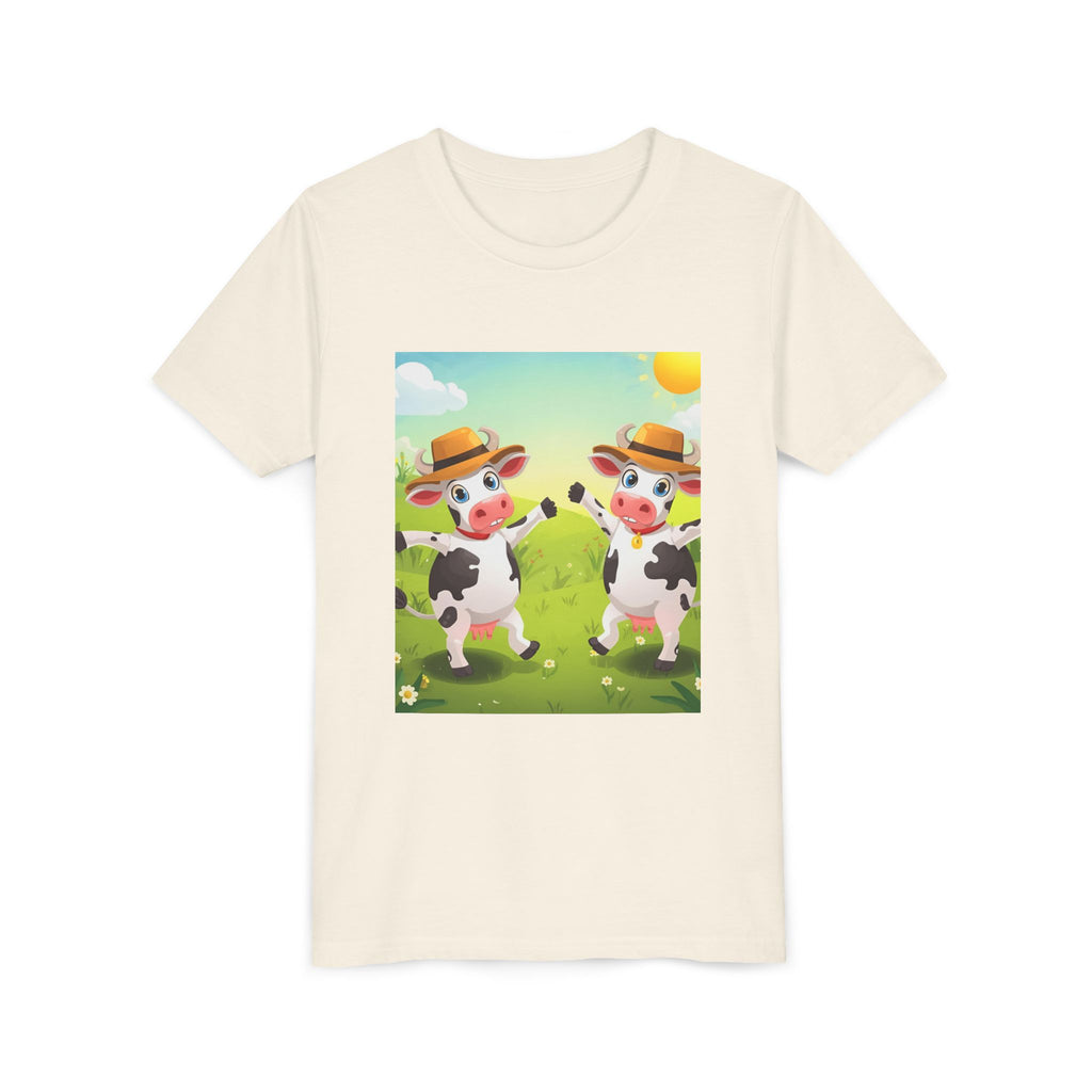 Cute Cow Fun Farm Youth Short Sleeve Tee