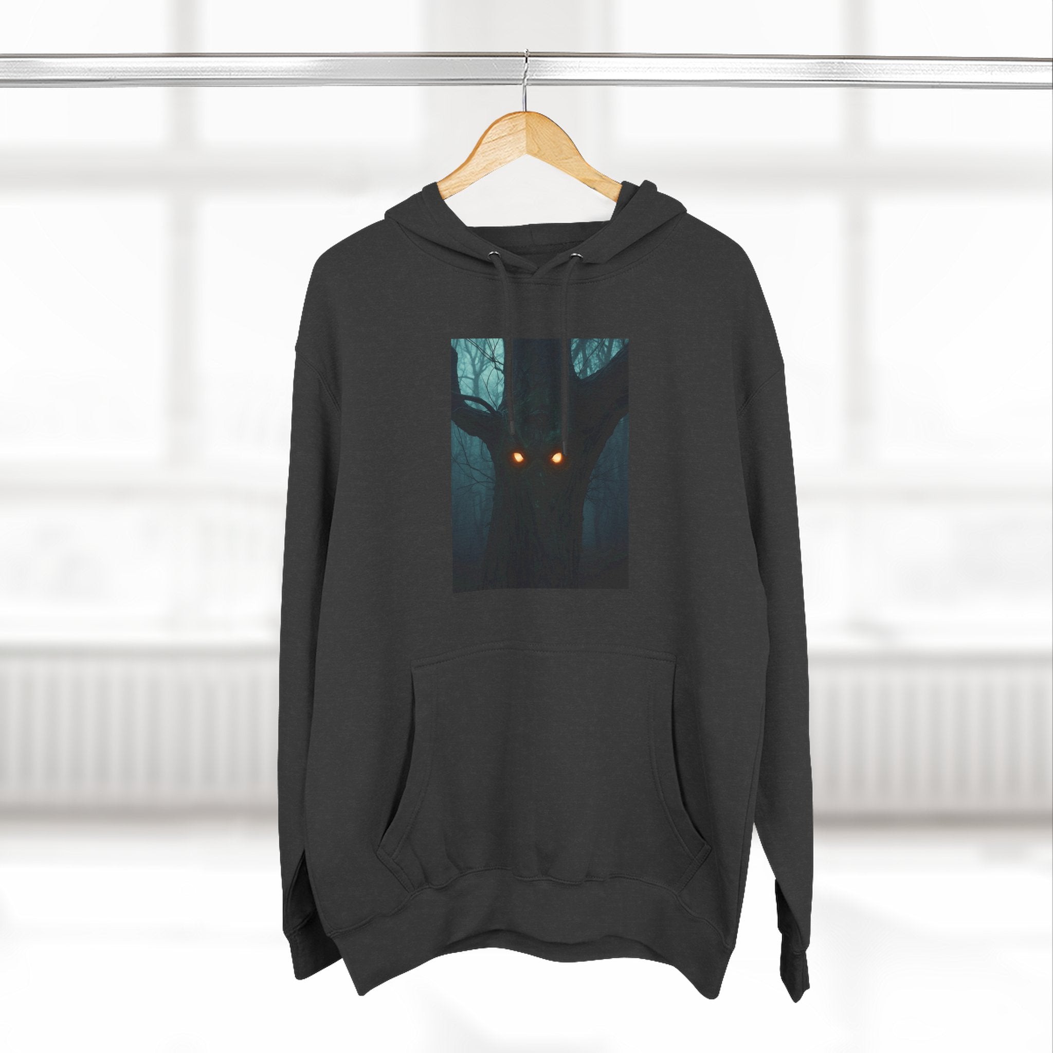 Chilling Nighttime Hoodie, Cozy Fleece Sweatshirt, Outdoor Adventure Attire, Perfect for Bonfire Nights, Gifts for Nature Lovers