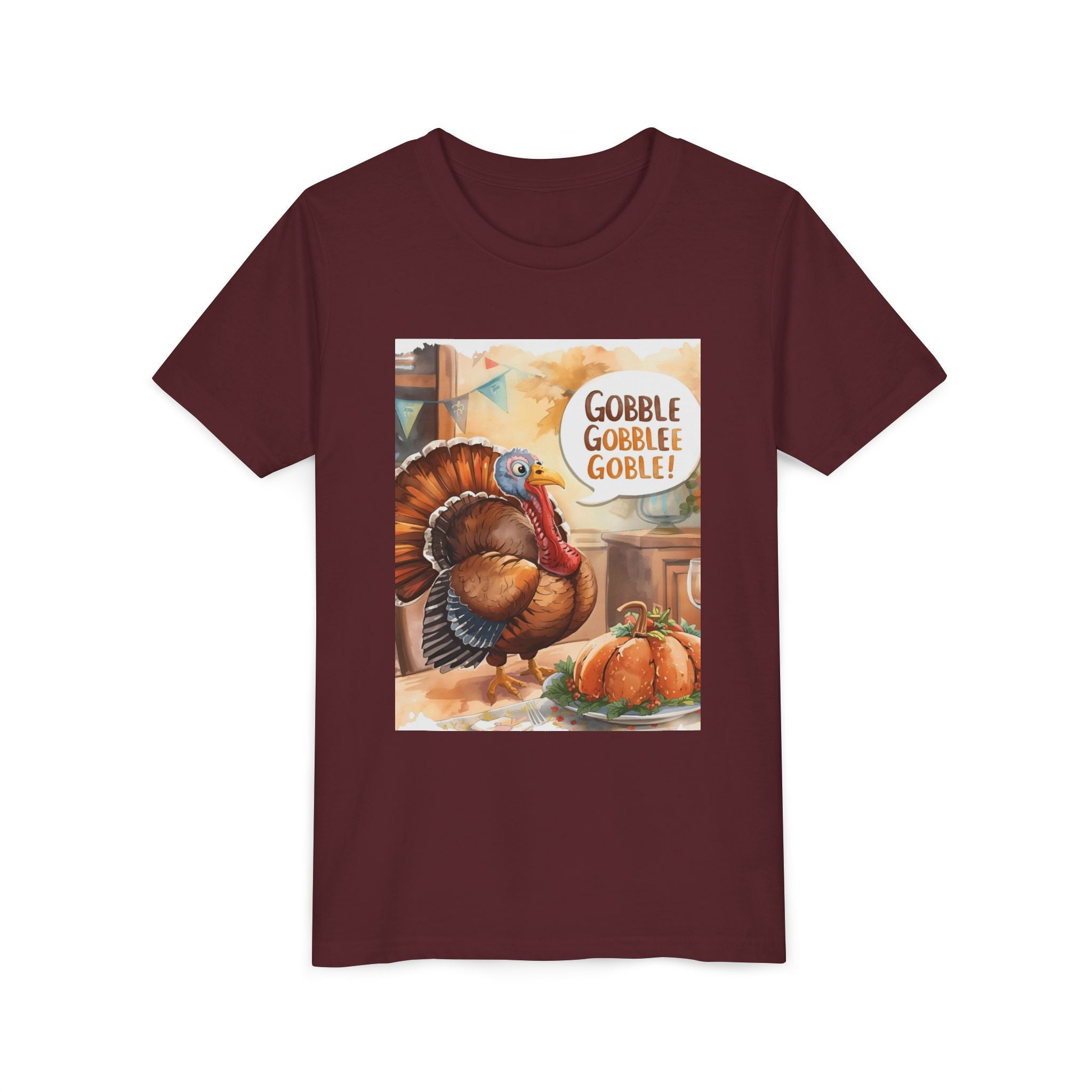 Thanksgiving Turkey Youth Tee, Gobble Gobble Shirt, Kids Thanksgiving Apparel, Fall Celebration Tee, Funny Turkey Shirt