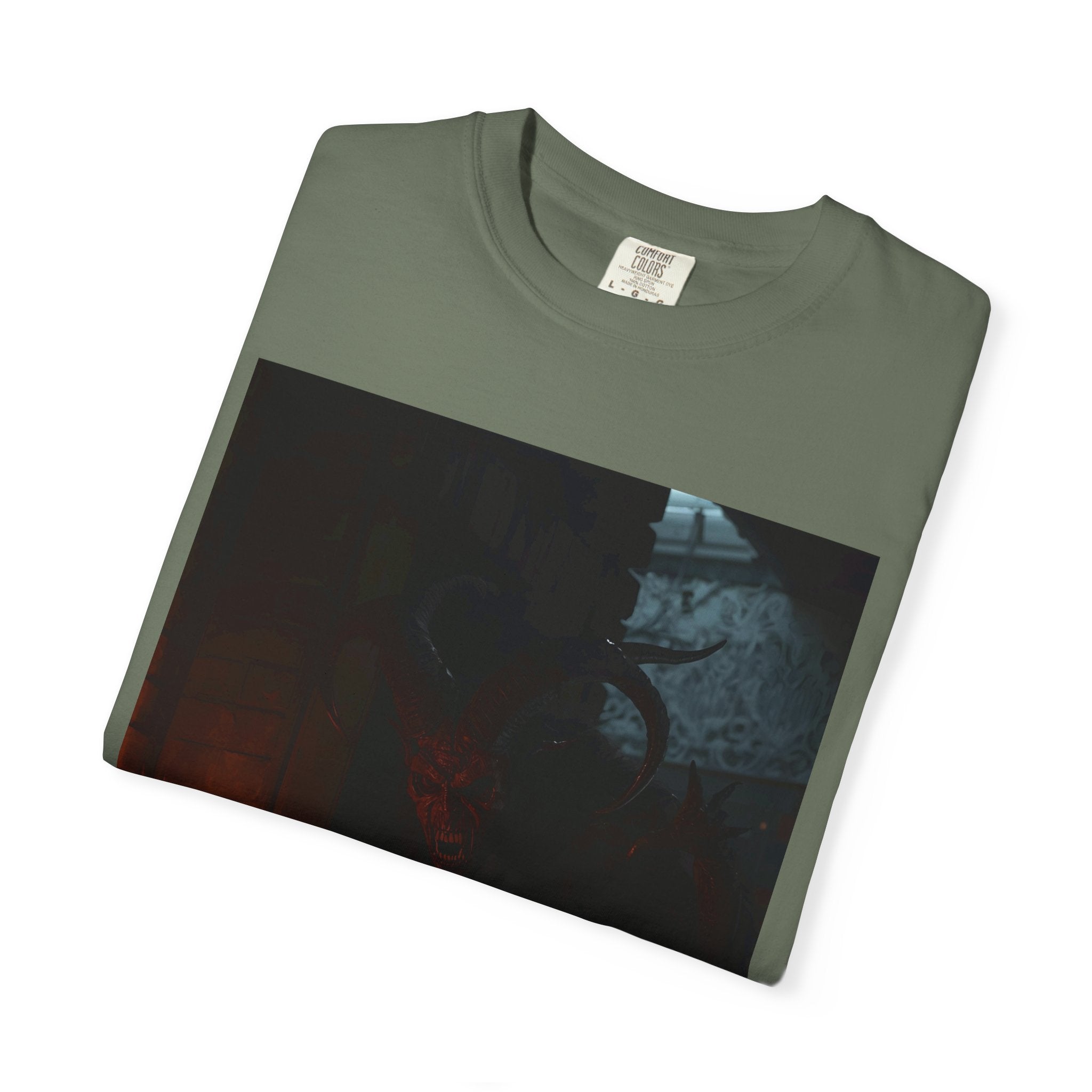 Spooky Halloween Pumpkin Shadow Unisex Garment-Dyed T-shirt