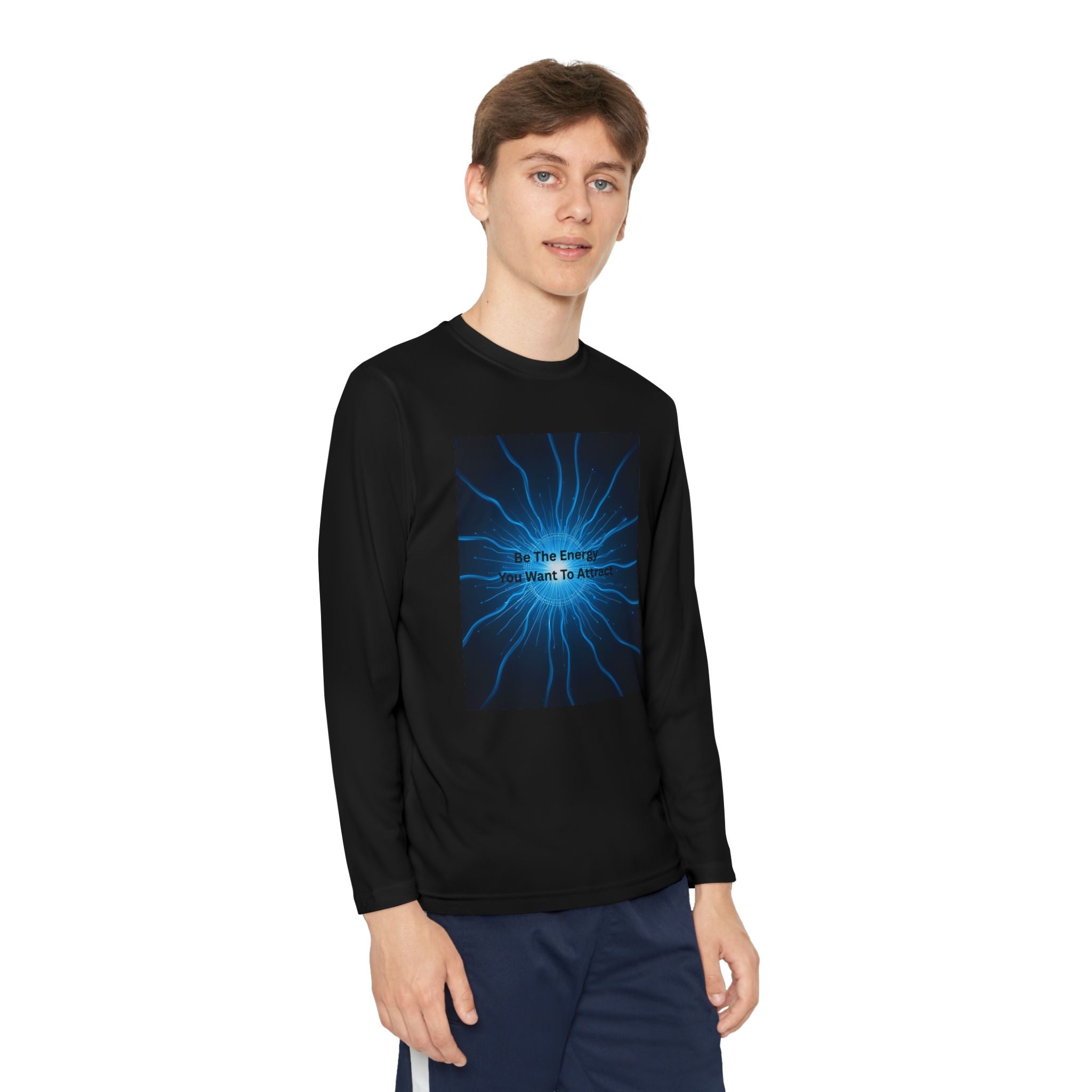 Be The Energy You Want To Attract Youth Long Sleeve Competitor Tee