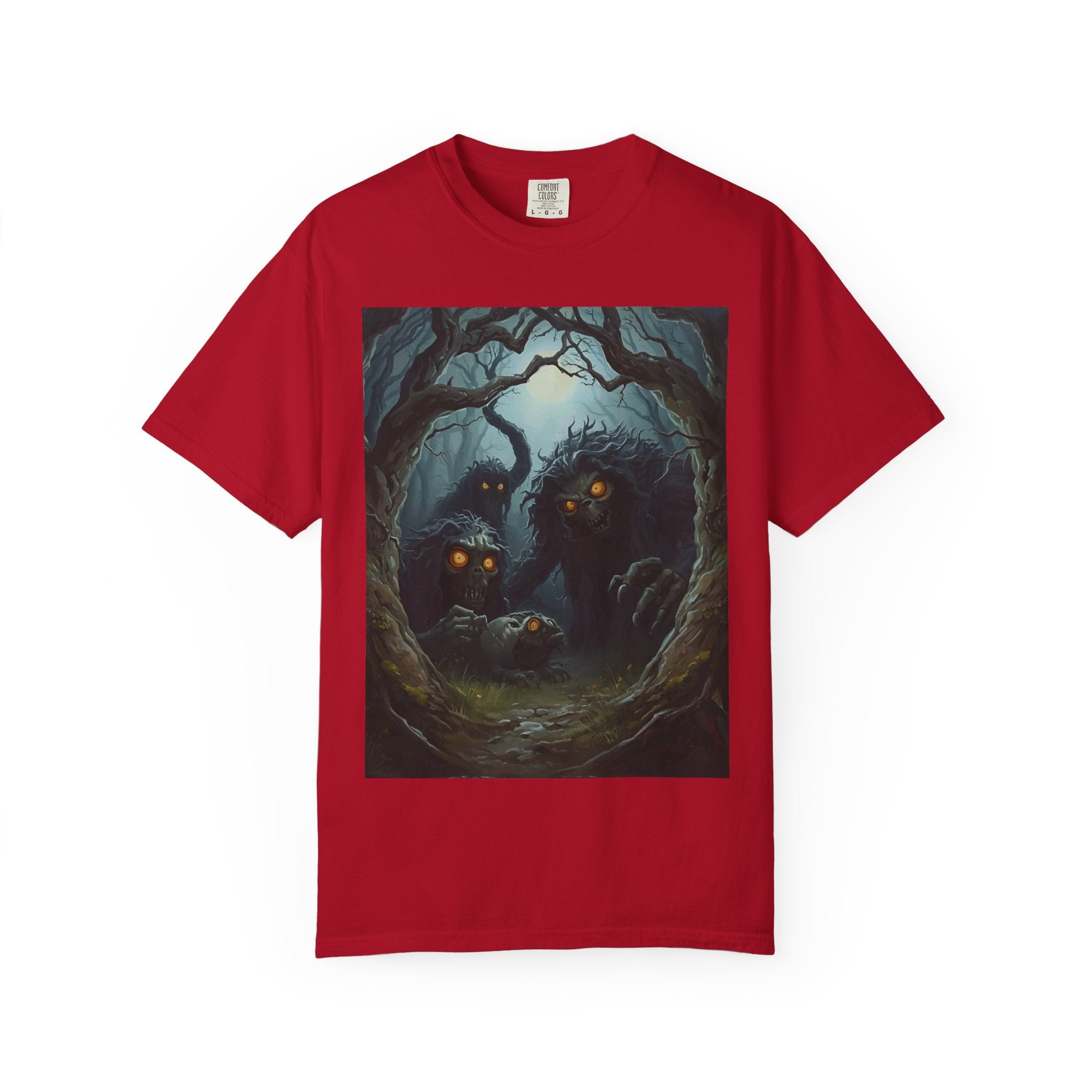 Spooky Mysterious Forest Graphic T-Shirt, Unisex Tee, Nature Lover Gift, Halloween Apparel, Unique Artwear