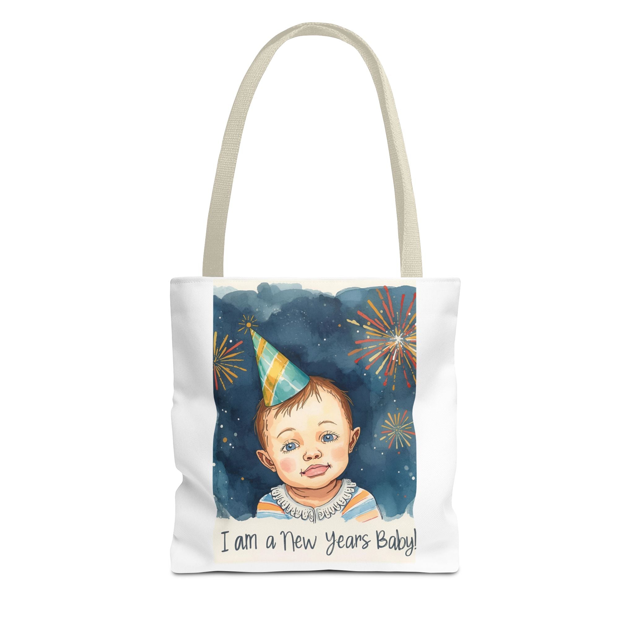 New Year's Baby Tote Bag, Cute Baby Gift, Celebration Bag, New Year Party Accessory, AOP Design, Family Gathering