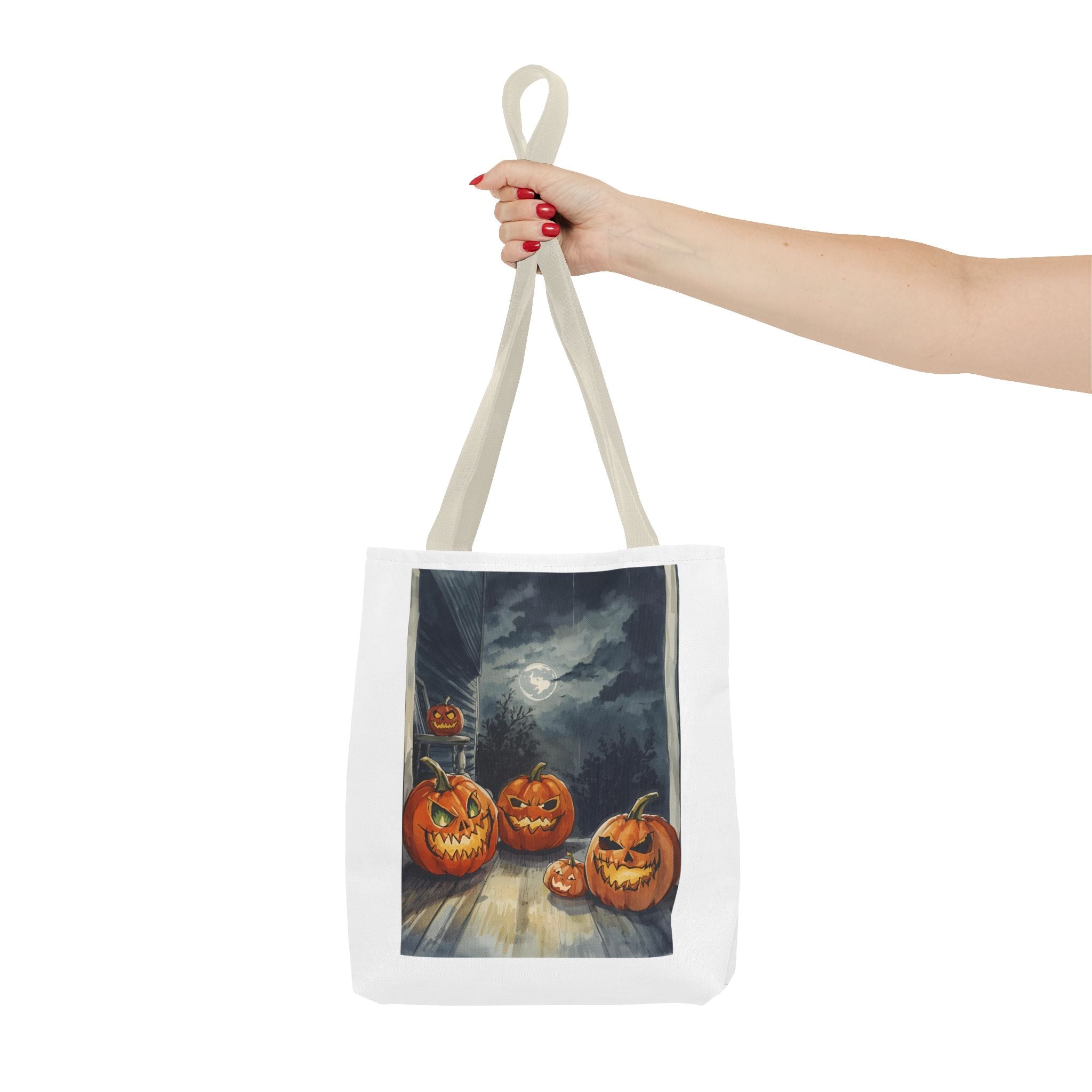 Halloween Pumpkin Tote Bag, Spooky Fall Accessories, Trick or Treat Bag, Autumn Vibes, Eco-Friendly Shopping