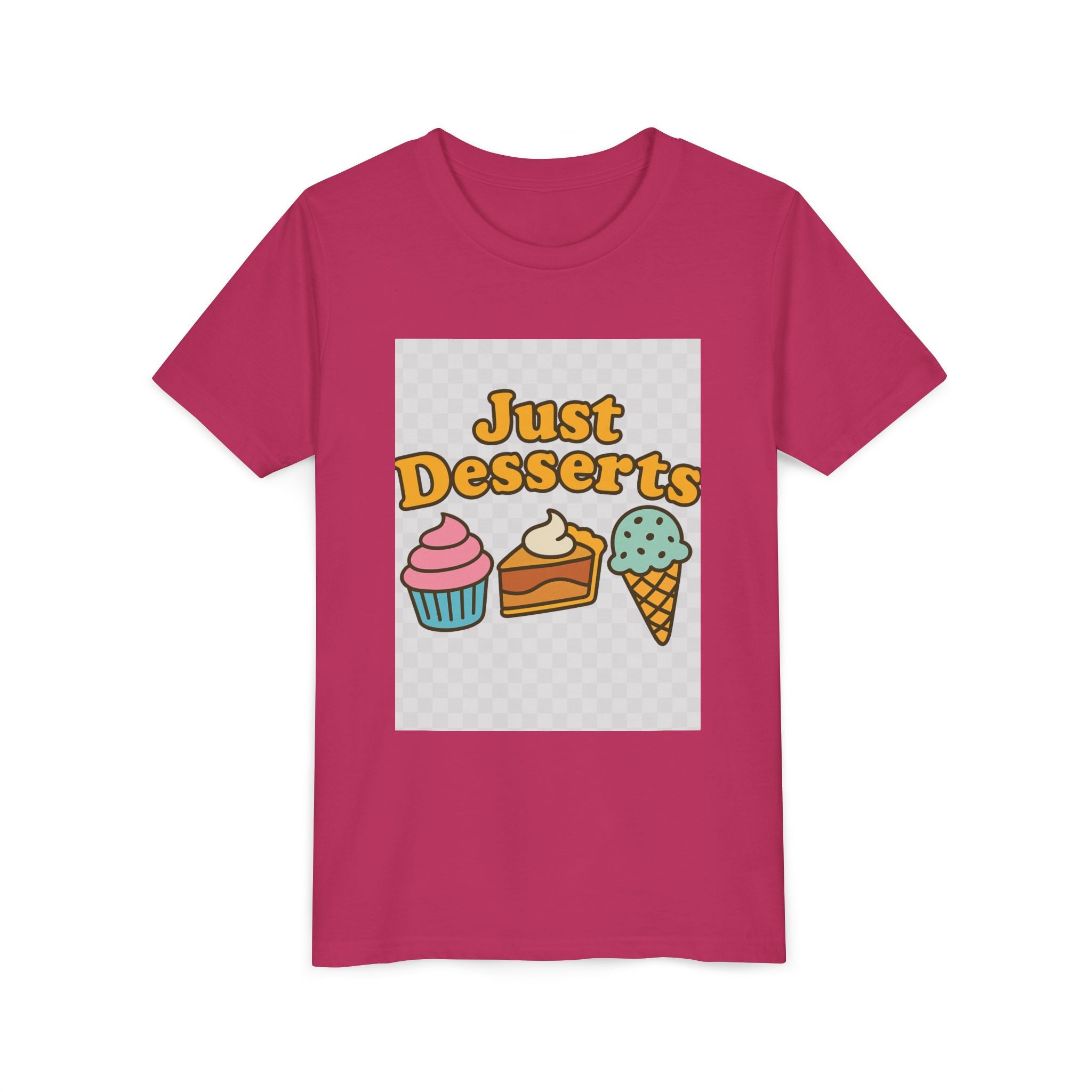 Youth Short Sleeve Tee - Just Desserts Ice Cream and Cupcake Graphic T-Shirt