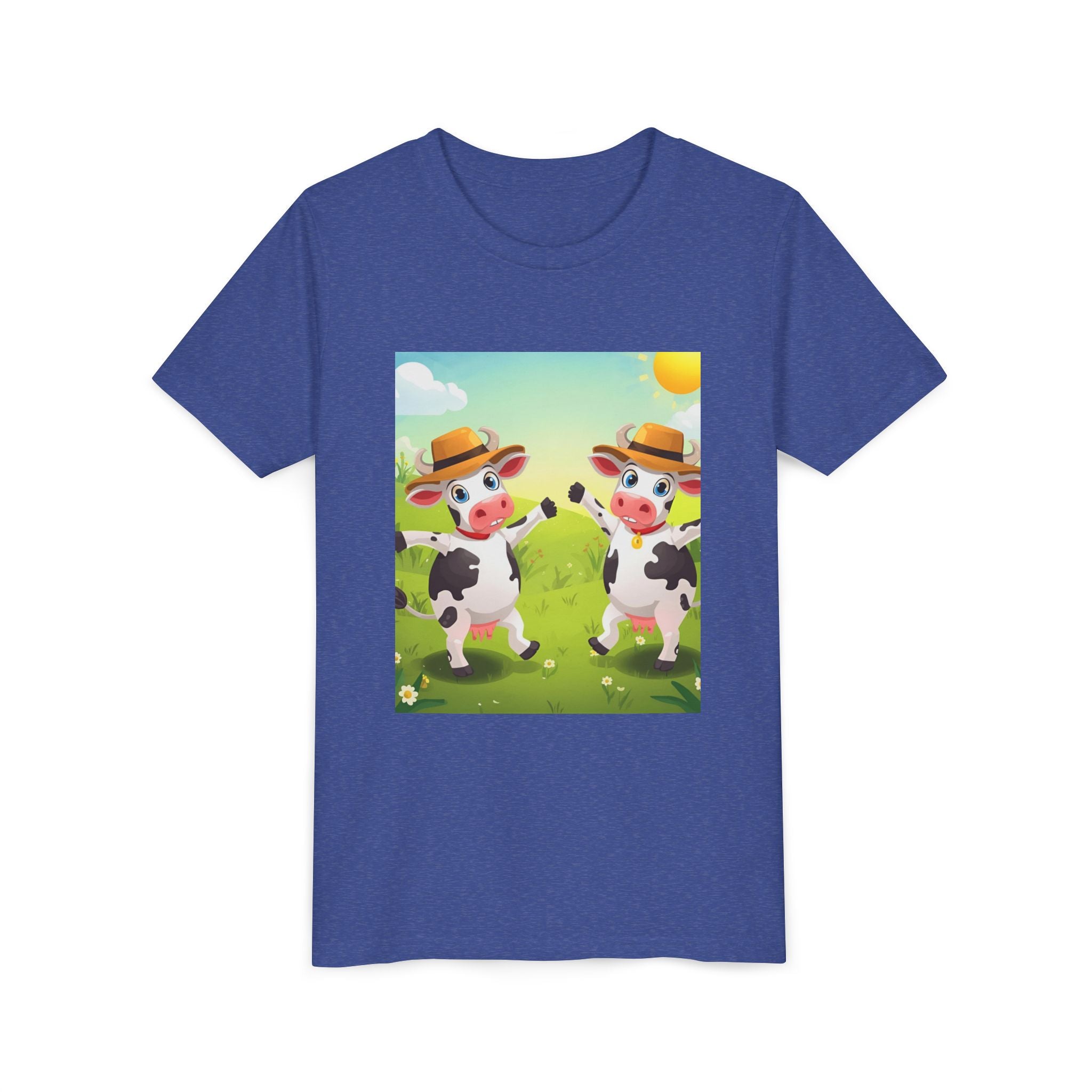 Cute Cow Fun Farm Youth Short Sleeve Tee