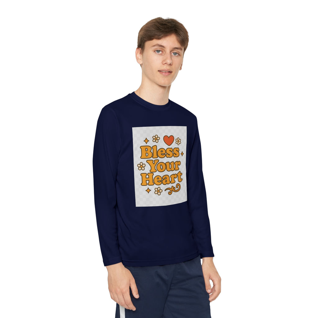 Bless Your Heart Youth Long Sleeve Competitor Tee