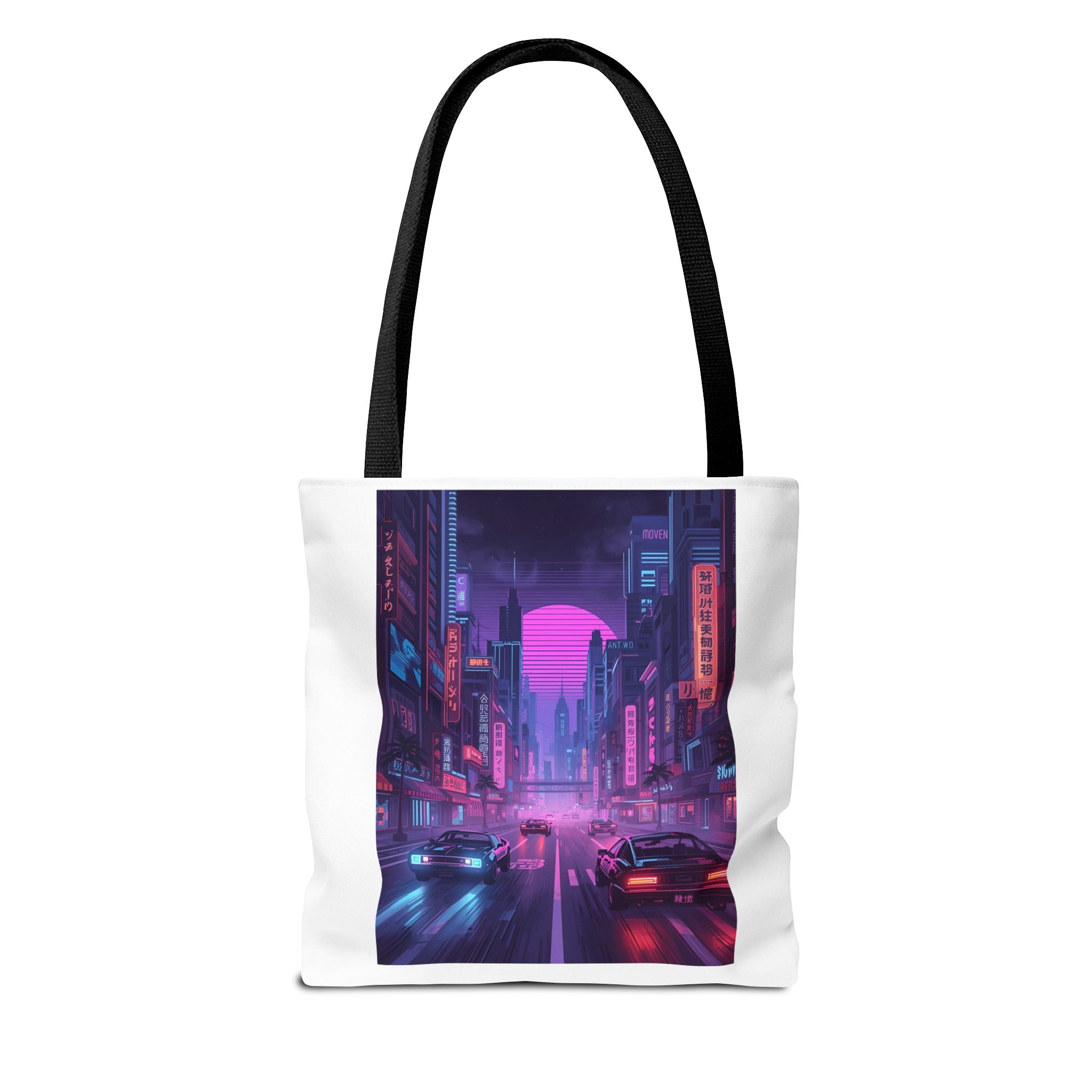 Futuristic Cityscape Tote Bag | AOP, Vintage Vibe, Travel Companion, Gift for Urban Explorers, Festival Accessory