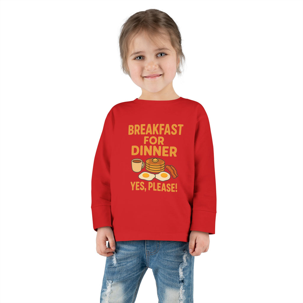 Breakfast For Dinner Toddler Long Sleeve Tee