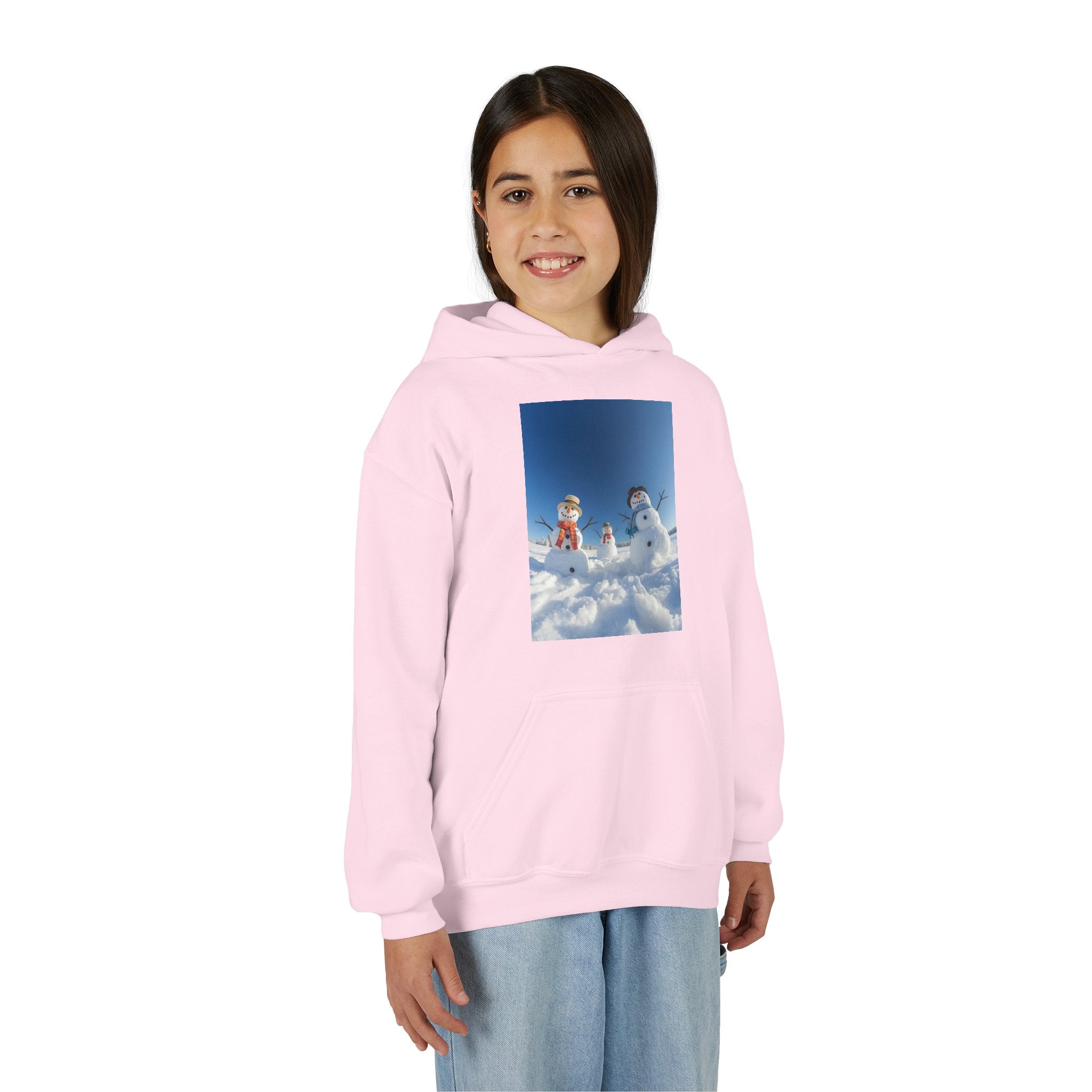 Festive Christmas Snowman Winter Magic Youth Hoodie with Snowman Design, Cozy Kids Sweatshirt, Holiday Gift, Winter Apparel, Cute Kids Clothing, Snow Lovers Hoodie