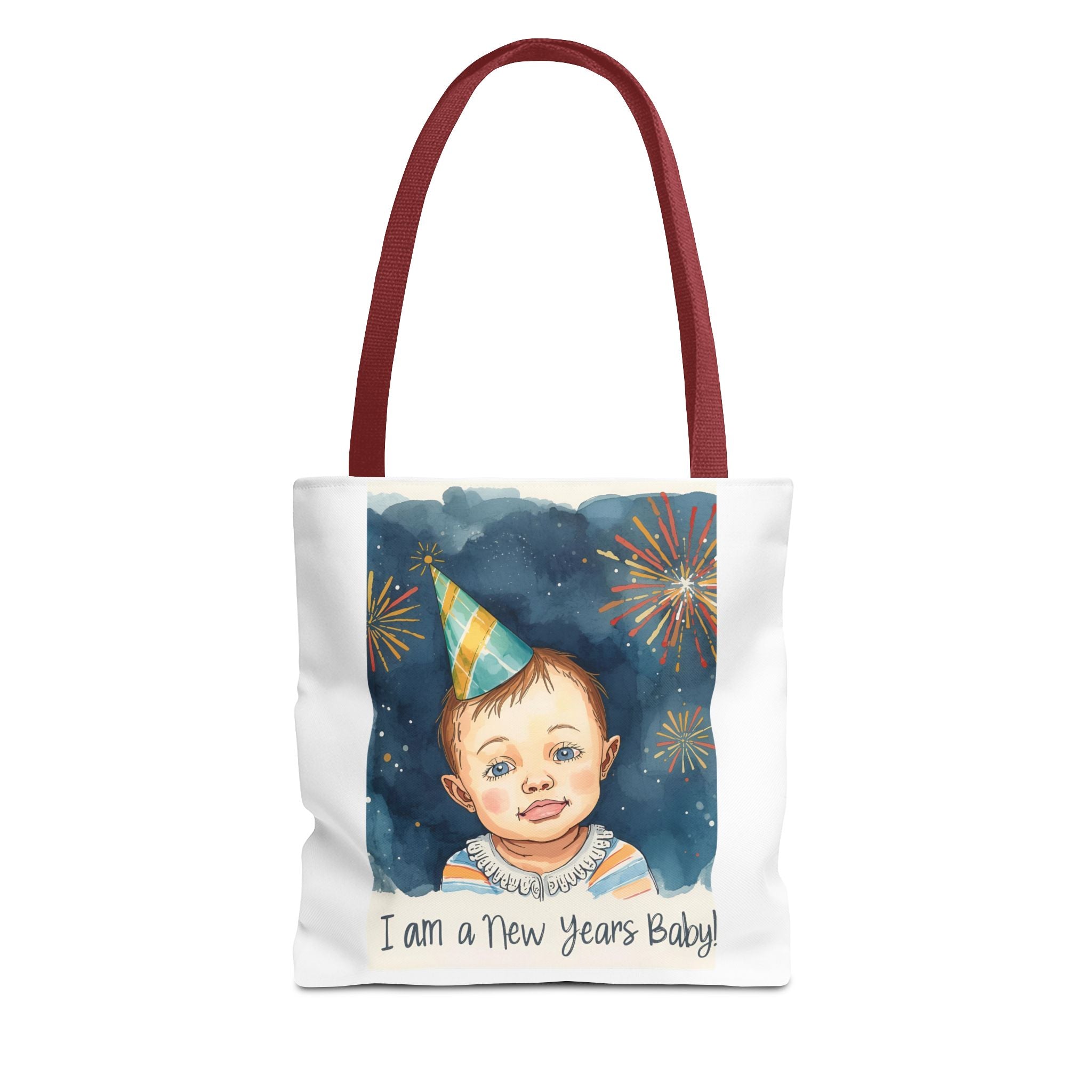 New Year's Baby Tote Bag, Cute Baby Gift, Celebration Bag, New Year Party Accessory, AOP Design, Family Gathering