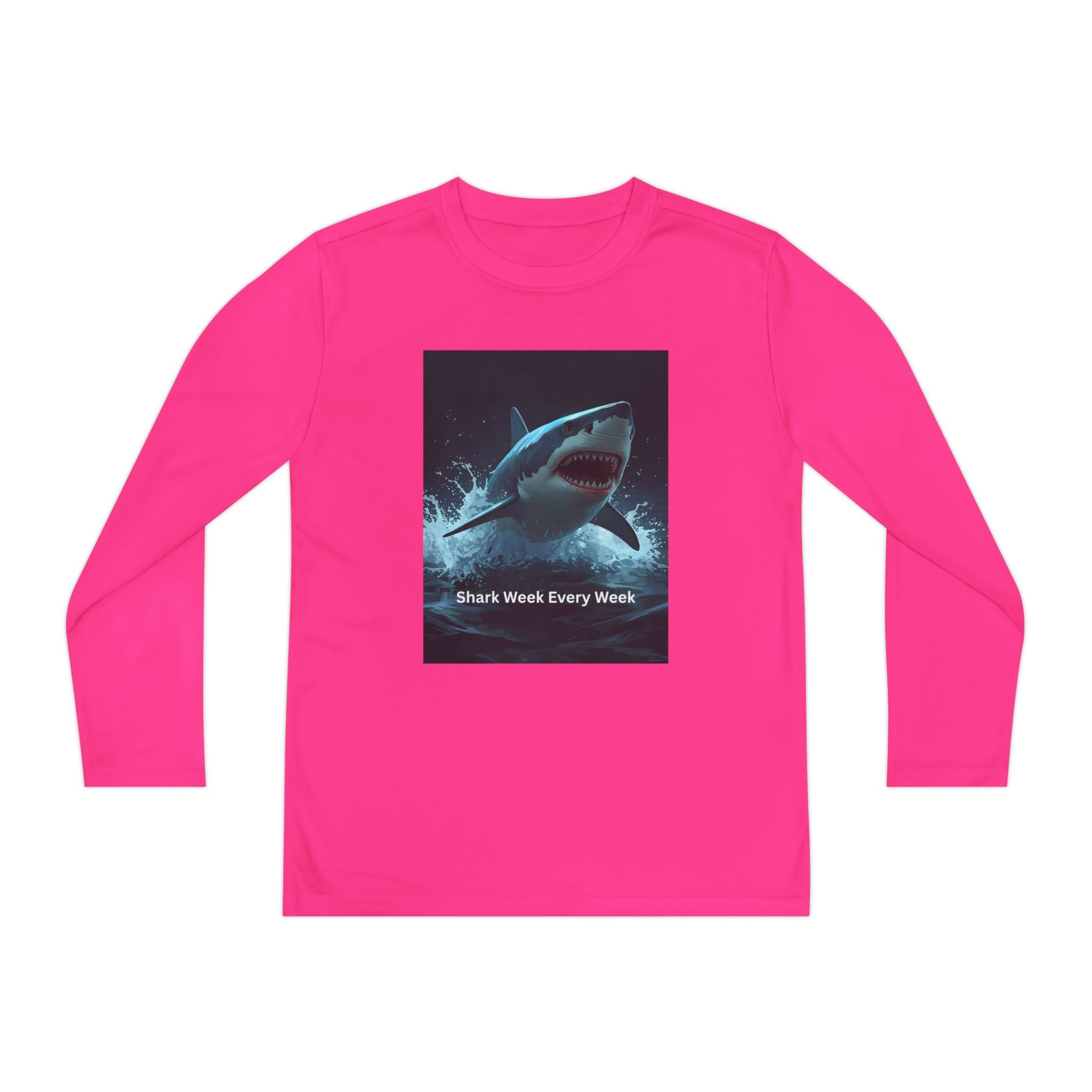 Shark Week Youth Long Sleeve Tee - Funny Ocean Shirt, Kids Gift, Summer Wear, Cool Tee, Swim Shirt, Beach Apparel