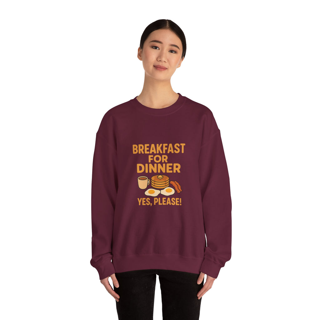Breakfast for Dinner Sweatshirt, Cozy Crewneck for Food Lovers, Cute Gift for Brunch Enthusiasts, Fun Casual Wear, Ideal for Foodie Gifts