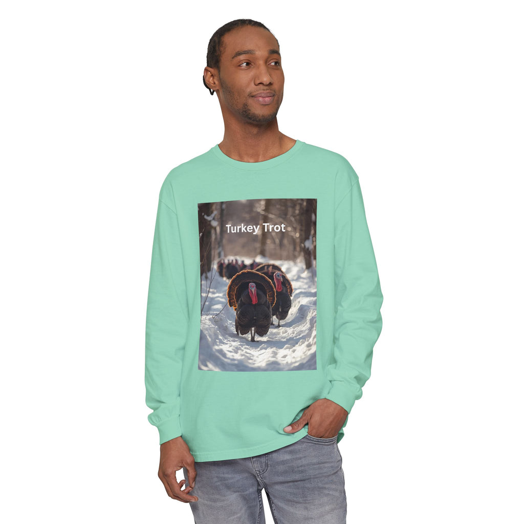 Turkey Trot Long Sleeve T-Shirt, Fall Festival Apparel, Thanksgiving Celebration Top, Unisex Holiday Shirt, Comfortable Everyday Wear