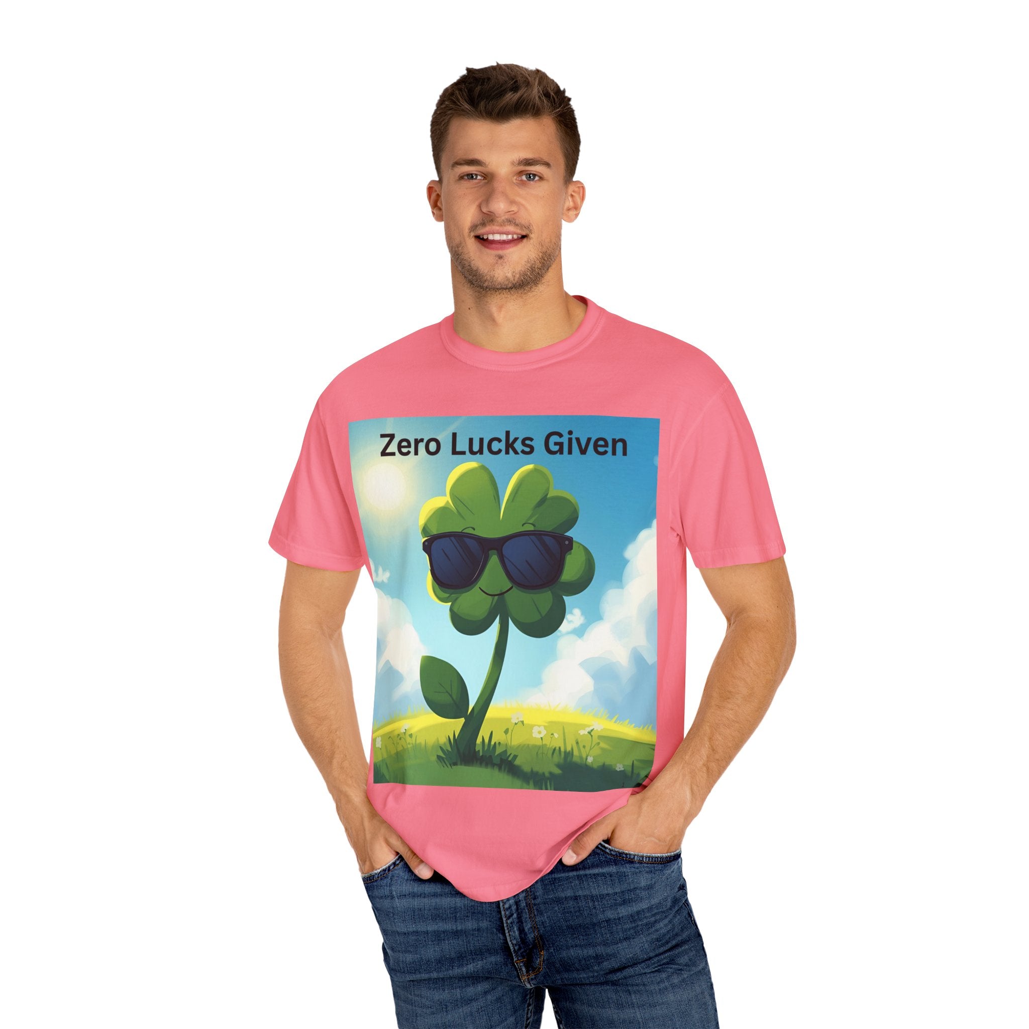 Zero Lucks Given T-Shirt, Fun Graphic Tee, Unisex Casual Shirt, St. Patrick's Day Gift, Lucky Charm Apparel, Summer Outfit