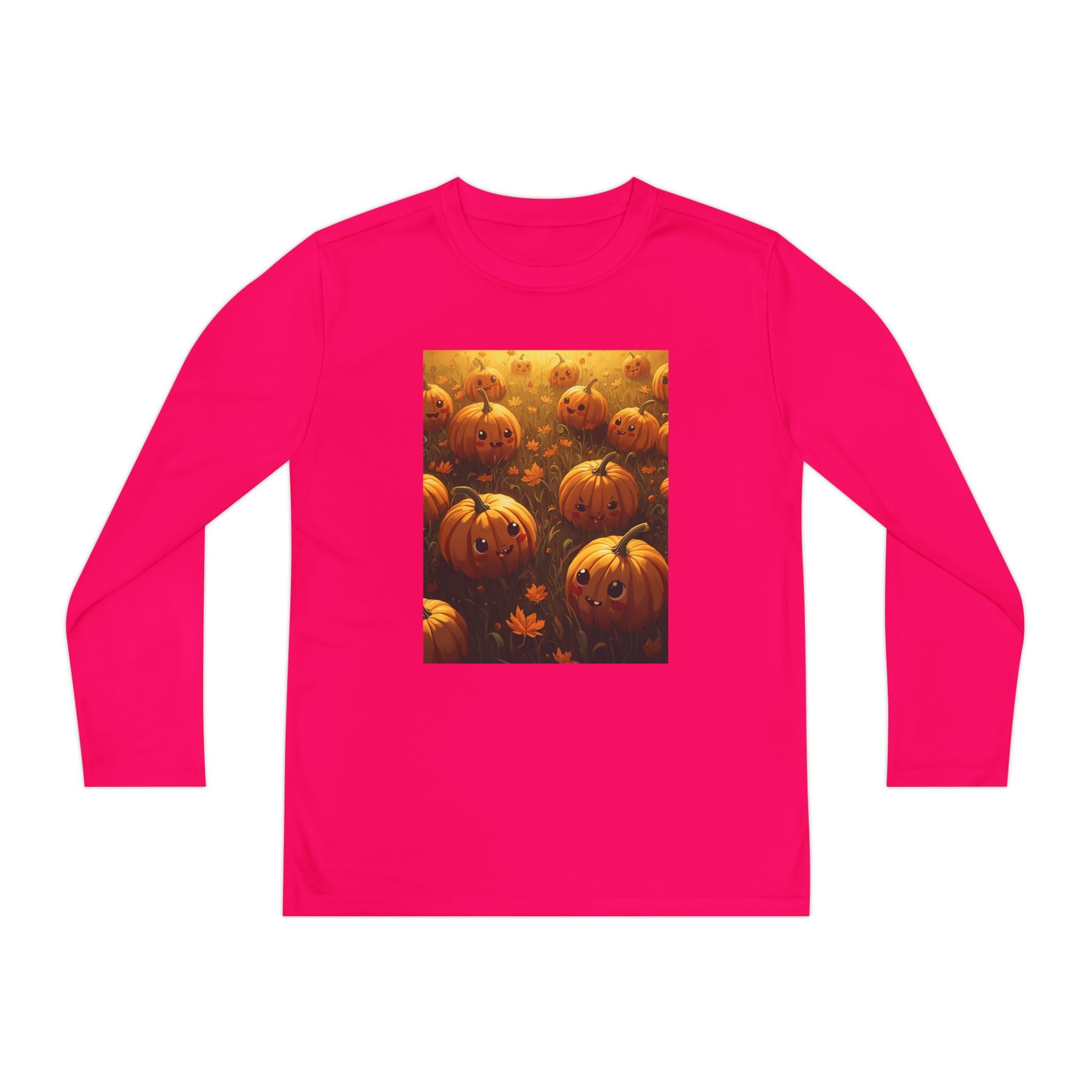 Happy Halloween Pumpkin Youth Long Sleeve Competitor Tee