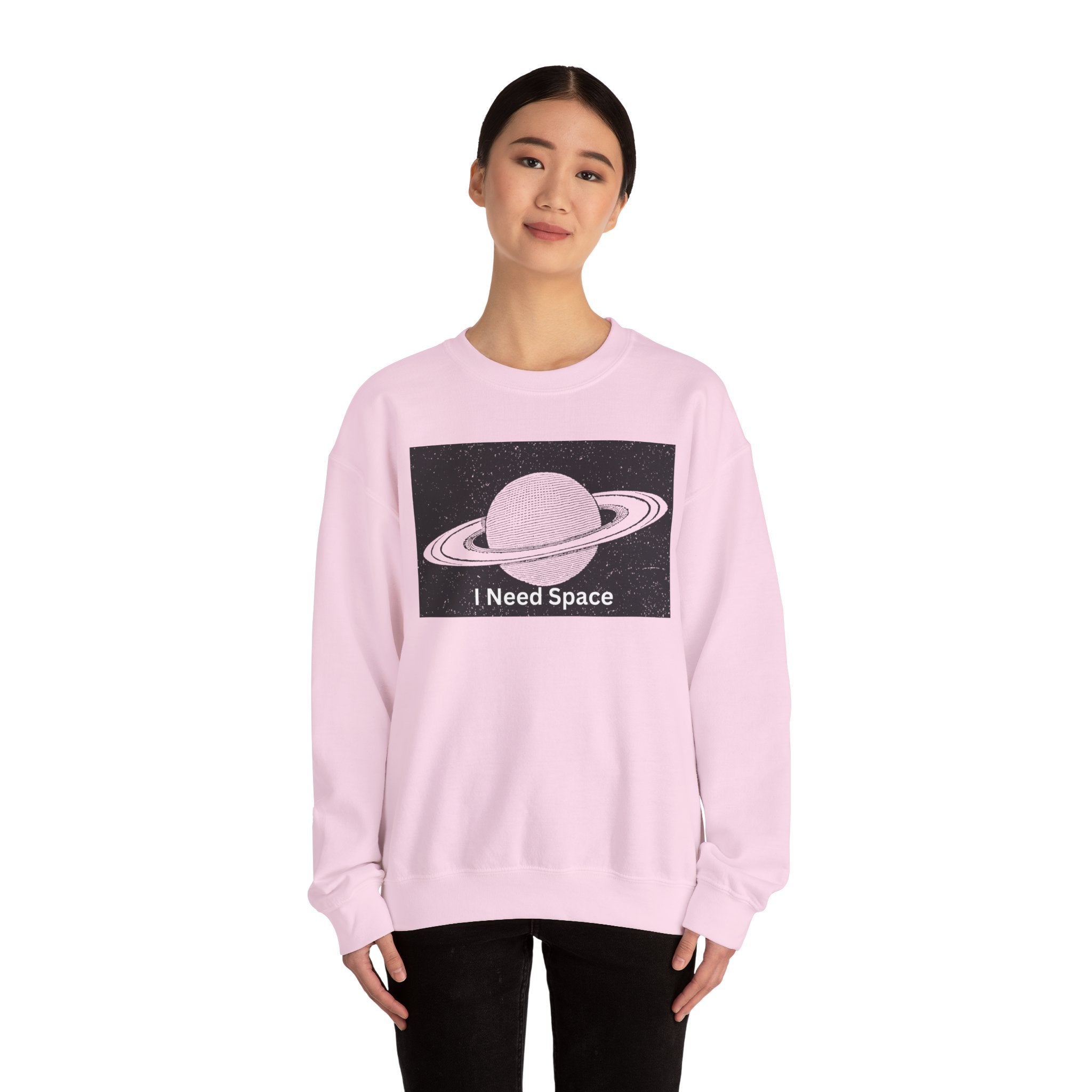 Cosmic Space Sweatshirt, I Need Space Crewneck, Unisex Fashion, Planetary Gift, Galaxy Lover Gift, Relaxed Fit Pullover
