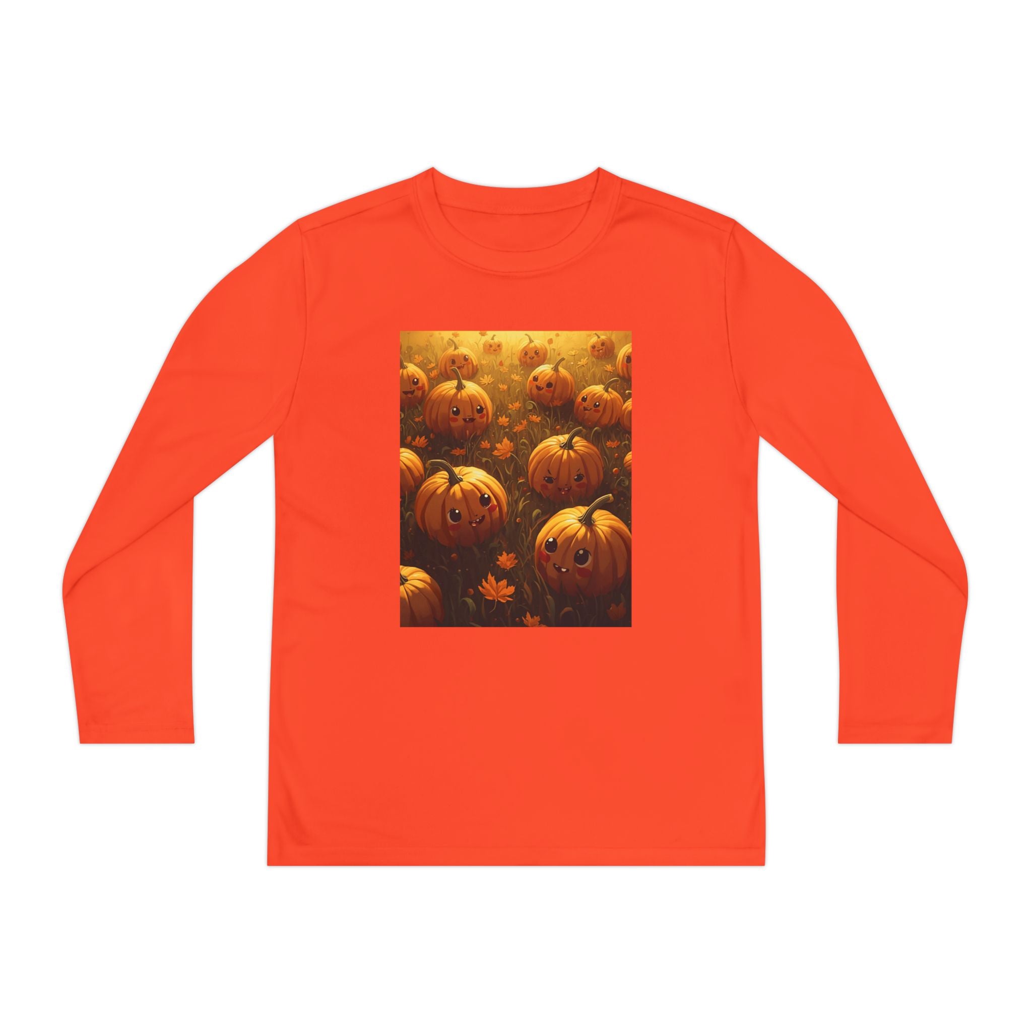 Happy Halloween Pumpkin Youth Long Sleeve Competitor Tee