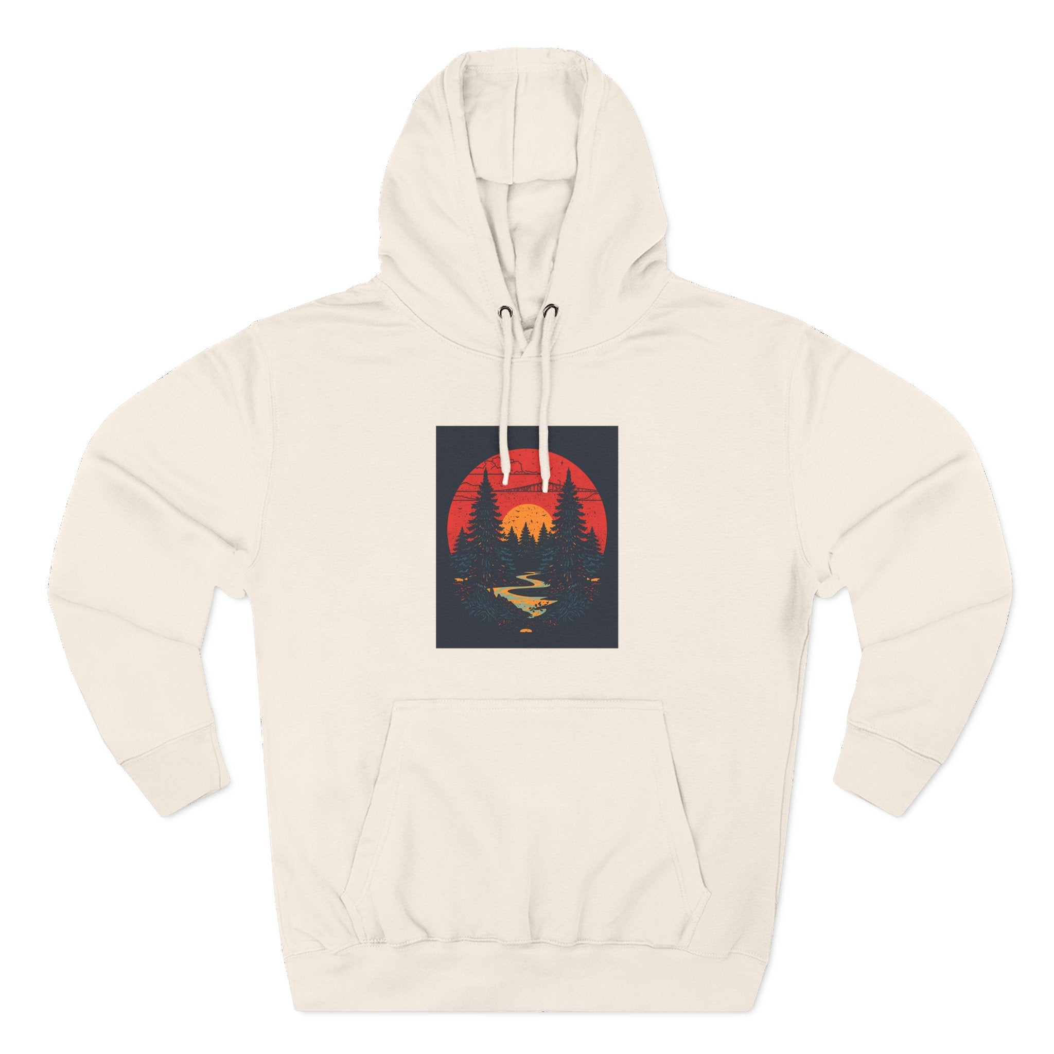 Cozy Nature Sunset Hoodie, Graphic Fleece Sweatshirt, Outdoor Apparel, Fall Fashion, Gift for Nature Lovers, Winter Wear