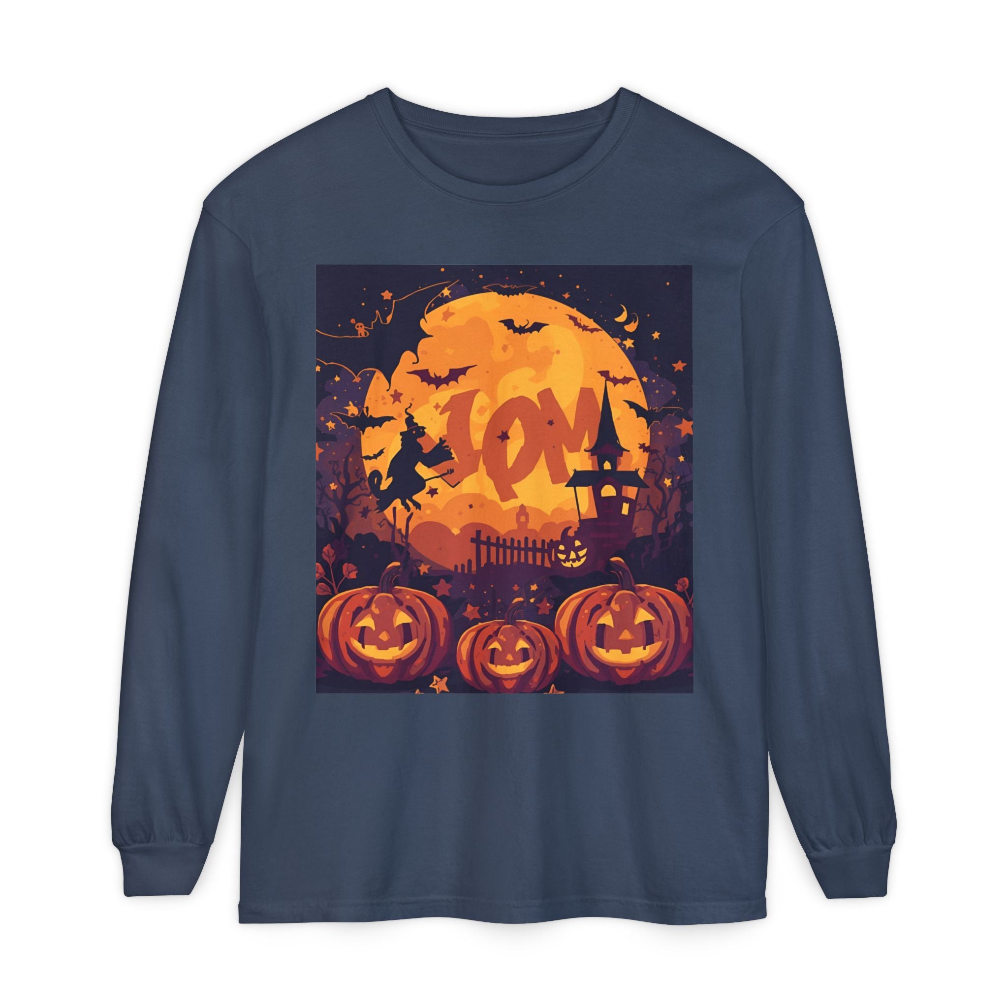 Halloween Pumpkin Long Sleeve T-Shirt, Unisex Spooky Shirt, Fall Apparel, Halloween Costume, Cozy Autumn Top, Halloween Party Wear