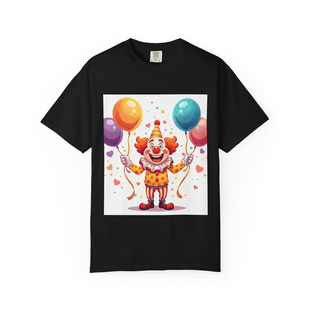 Colorful Clown Balloon T-Shirt, Fun Graphic Tee, Unisex party shirt, Circus themed apparel, Birthday gift for kids