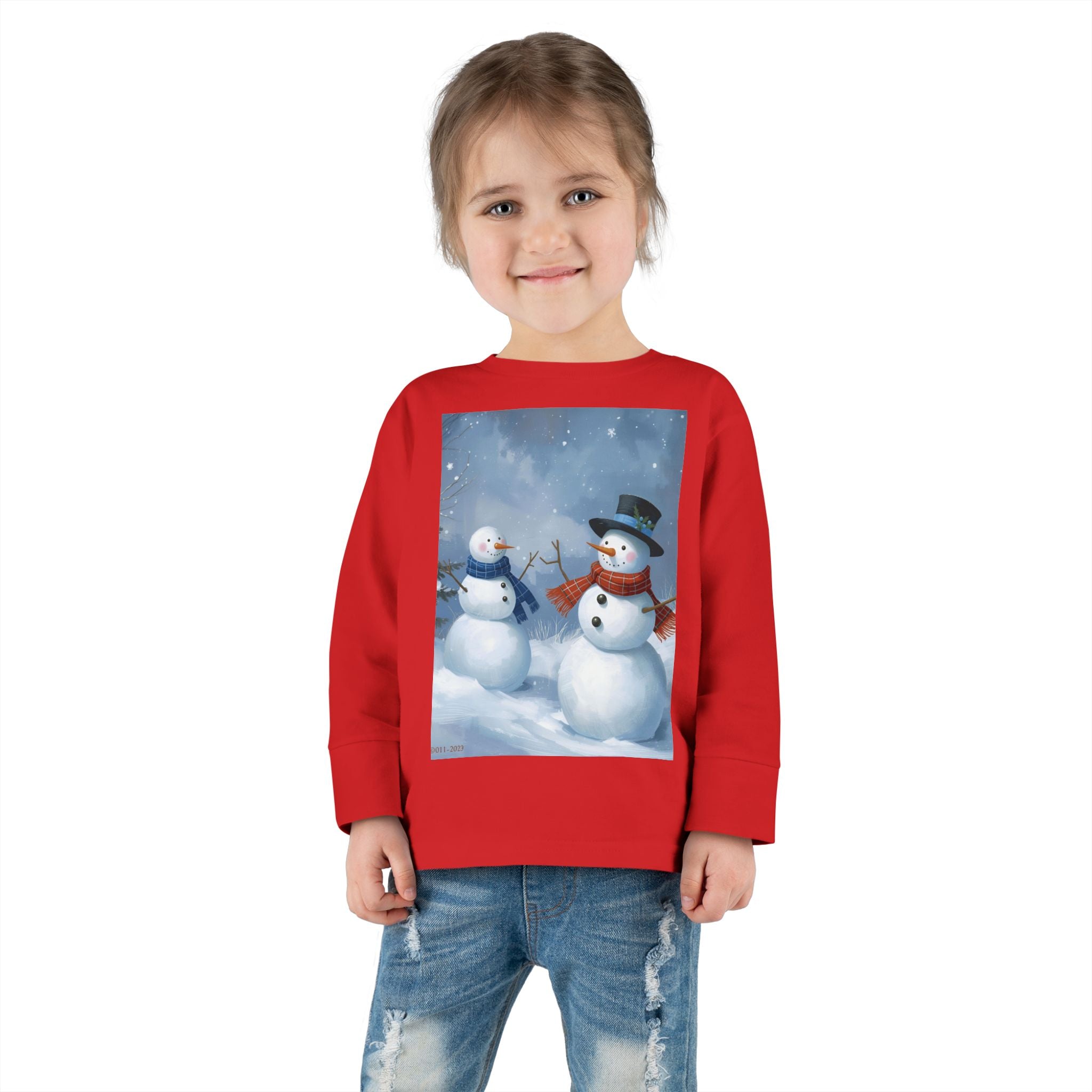 Christmas Snowman Family Toddler Long Sleeve Tee
