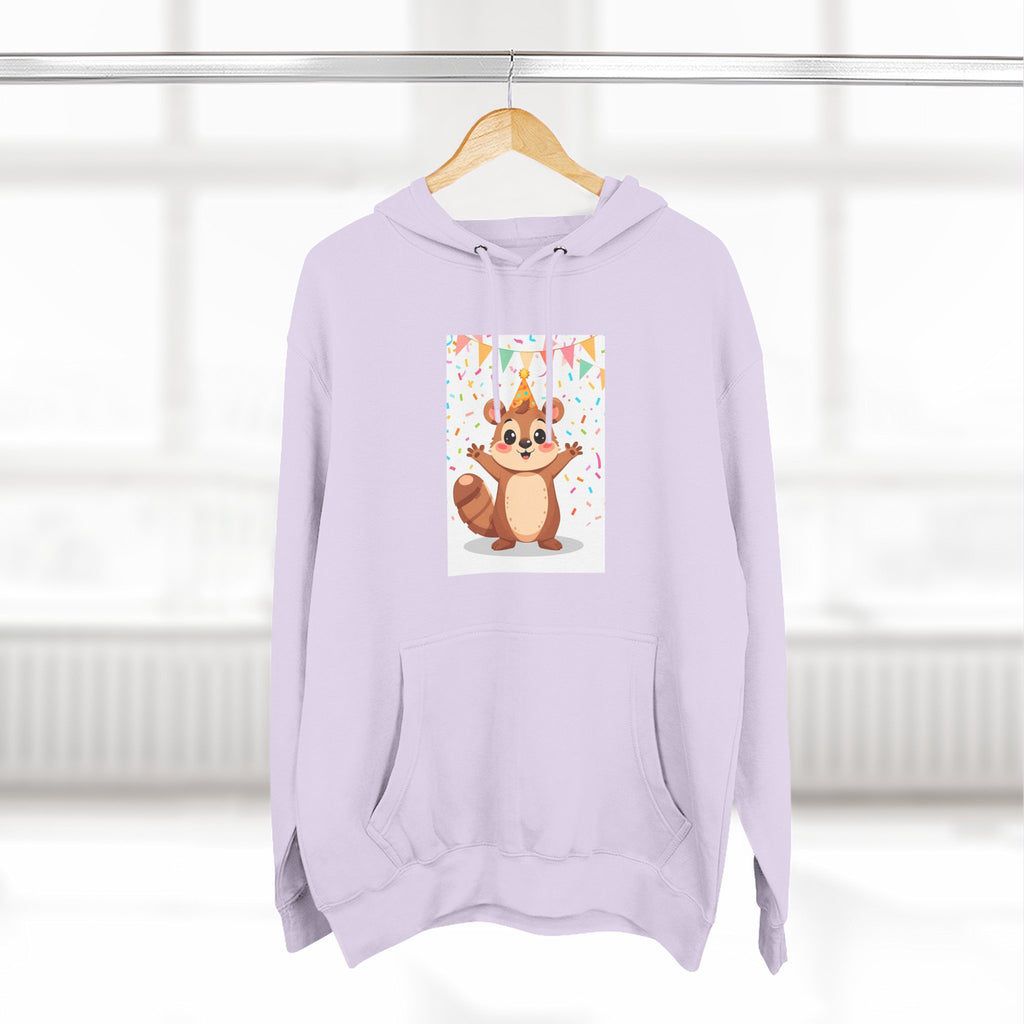 Party Animal With Squirl Three-Panel Fleece Hoodie