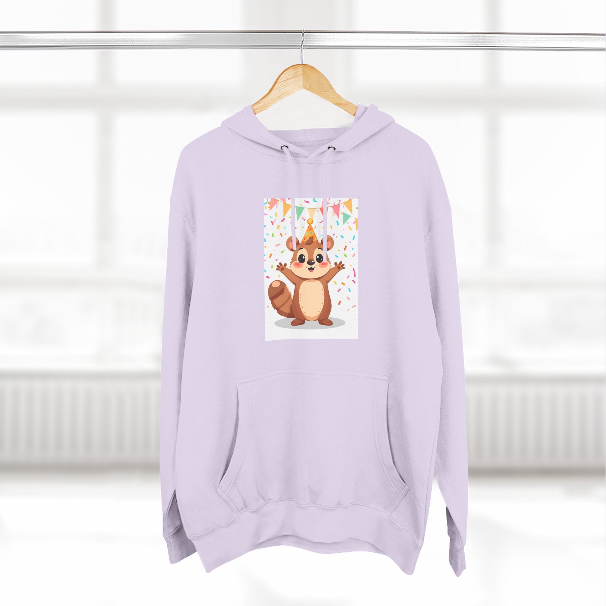 Party Animal With Squirl Three-Panel Fleece Hoodie