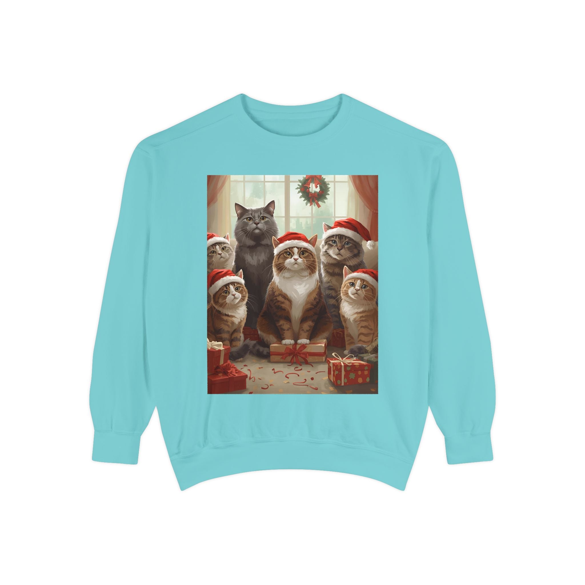 Cozy Holiday Cat Sweatshirt, Festive Sweatshirt for Cat Lovers, Christmas Gift for Pet Owners, Cute Cat Apparel, Winter Wardrobe Essential