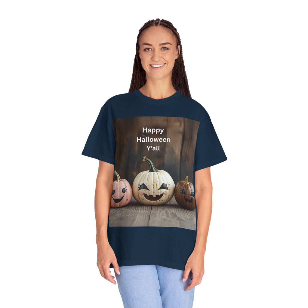 Happy Halloween Unisex T-Shirt, Casual Fall Tee, Halloween Gift, Pumpkin Shirt, Autumn Apparel, Holiday Style