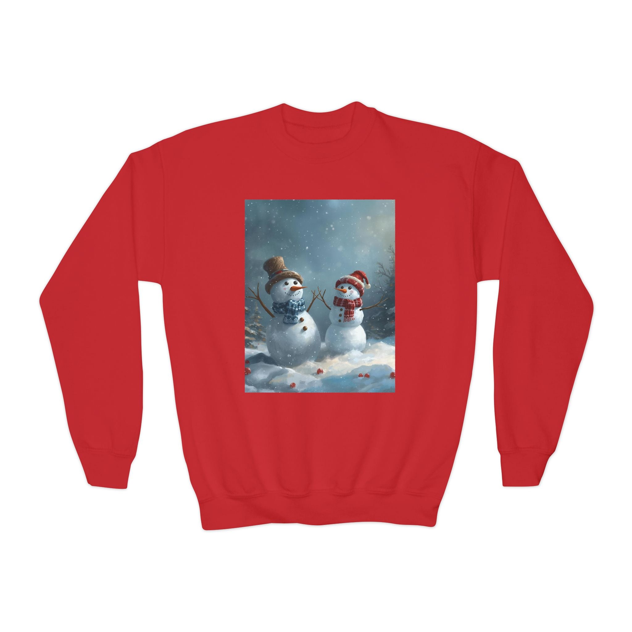 Christmas Snowman Family Youth Crewneck Sweatshirt
