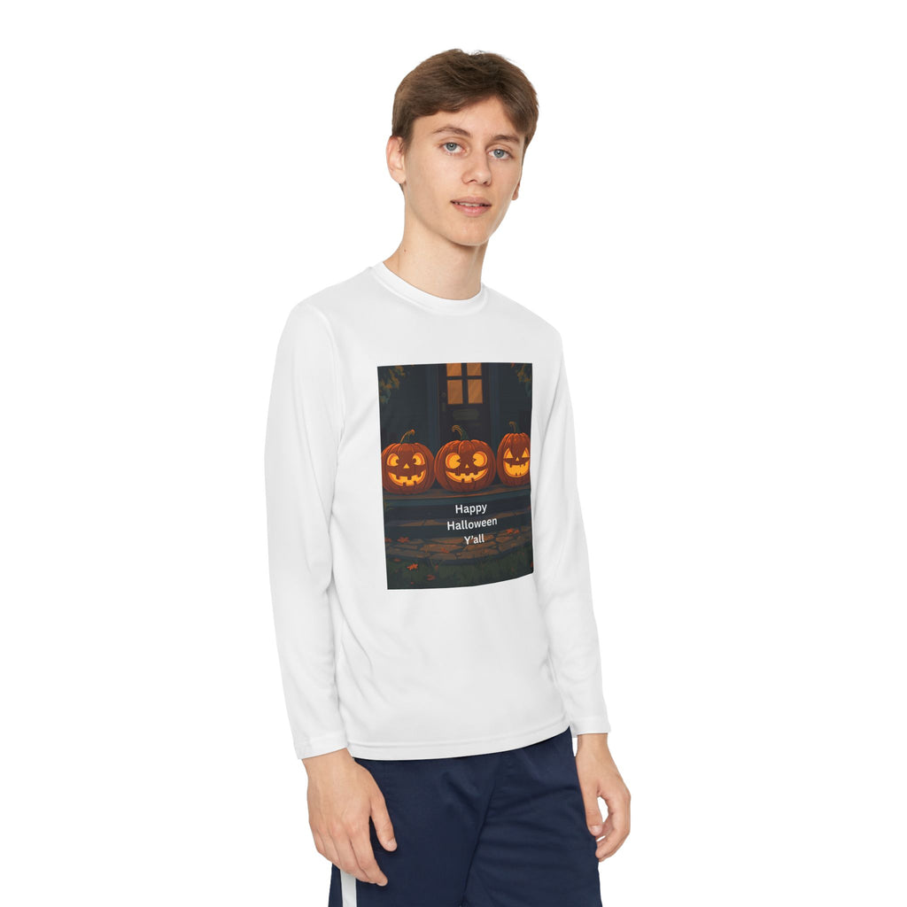 Halloween Pumpkin Youth Long Sleeve Competitor Tee