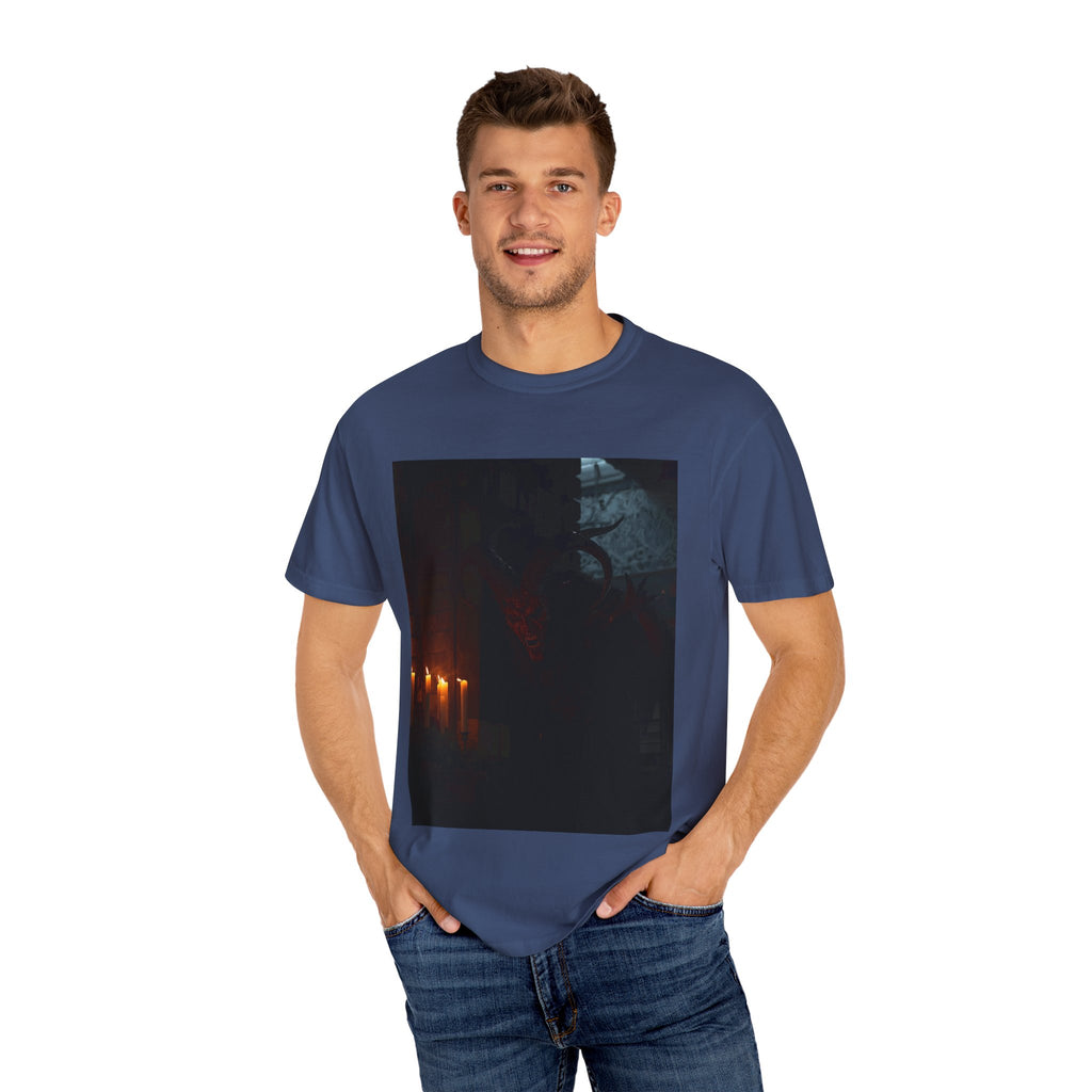 Spooky Halloween Pumpkin Shadow Unisex Garment-Dyed T-shirt