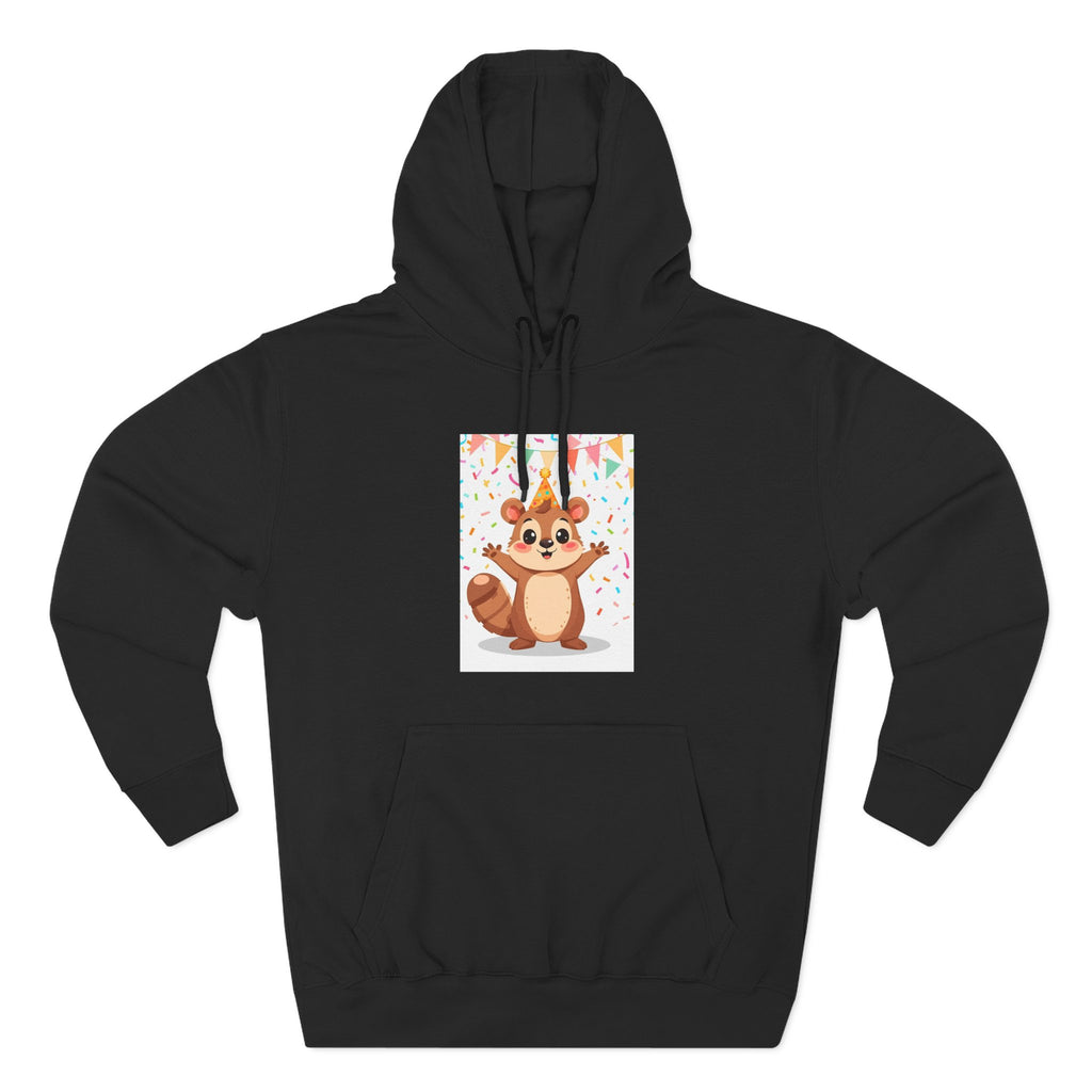 Party Animal With Squirl Three-Panel Fleece Hoodie