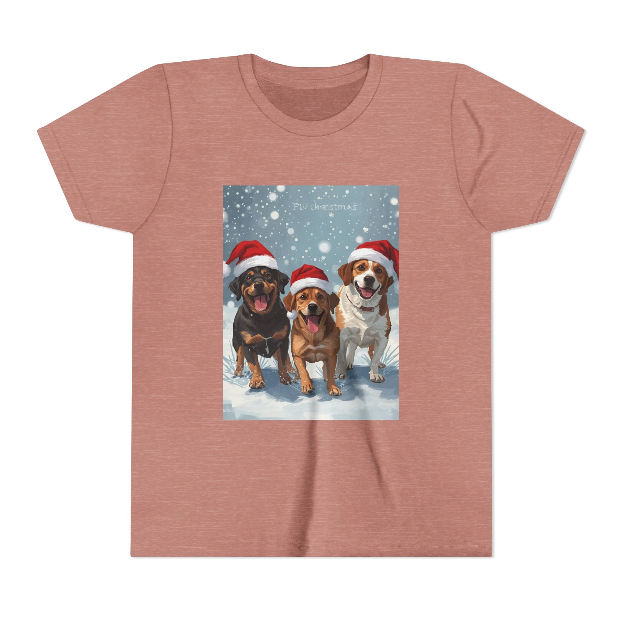 Cute Christmas Dogs Youth Short Sleeve Tee
