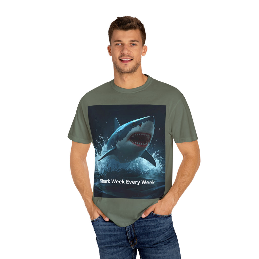 Shark Week T-Shirt, Unisex Casual Tee, Ocean Lover Gift, Summer Apparel, Marine Life Shirt, Beachwear